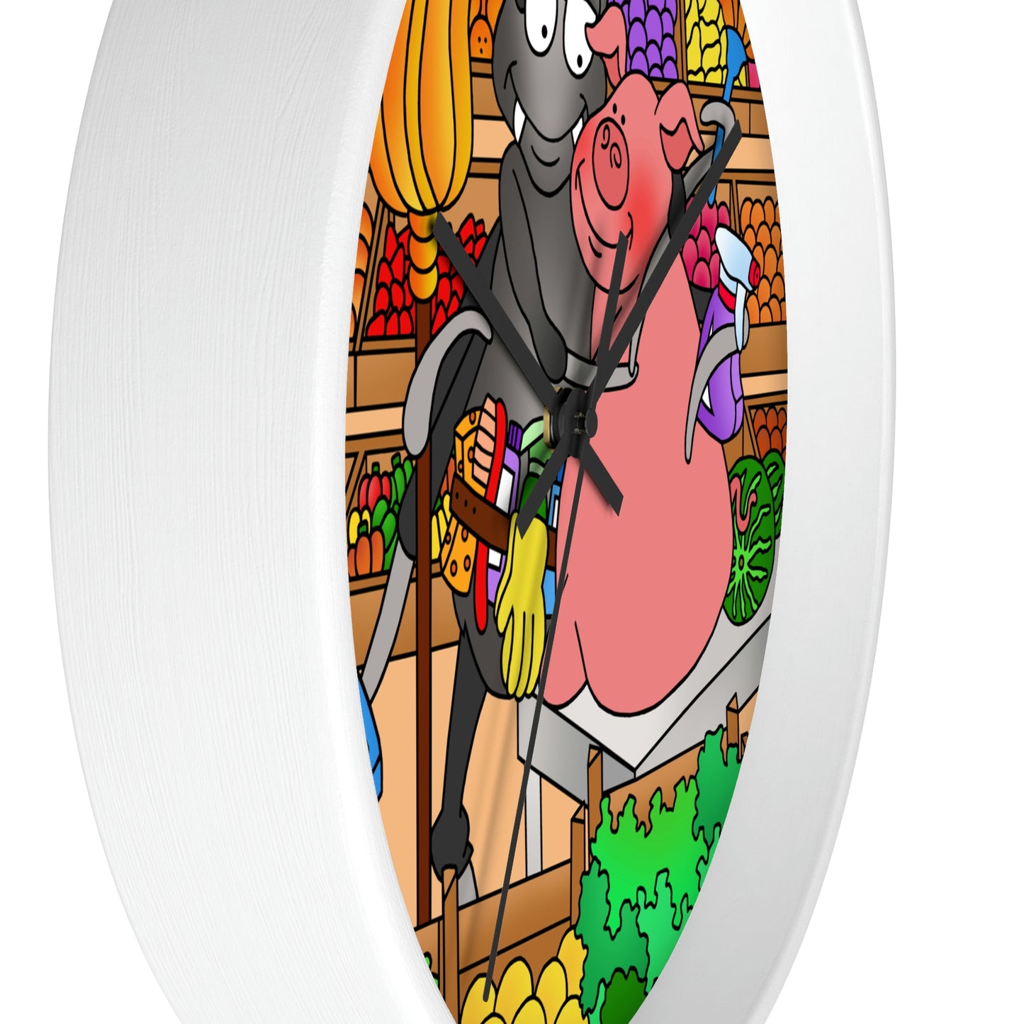 Anansi and the Market Pig Wall clock