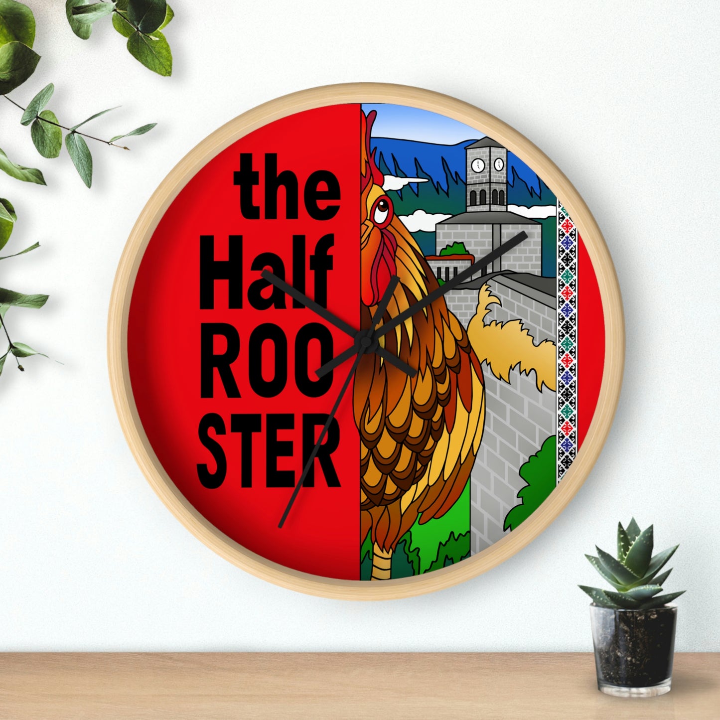 The Half Rooster Wall clock