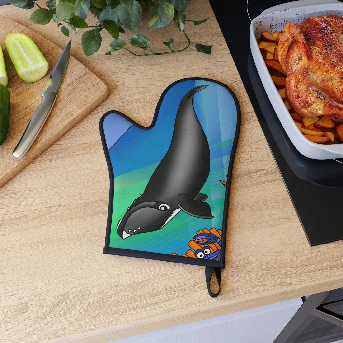 Gray Whale Oven Glove