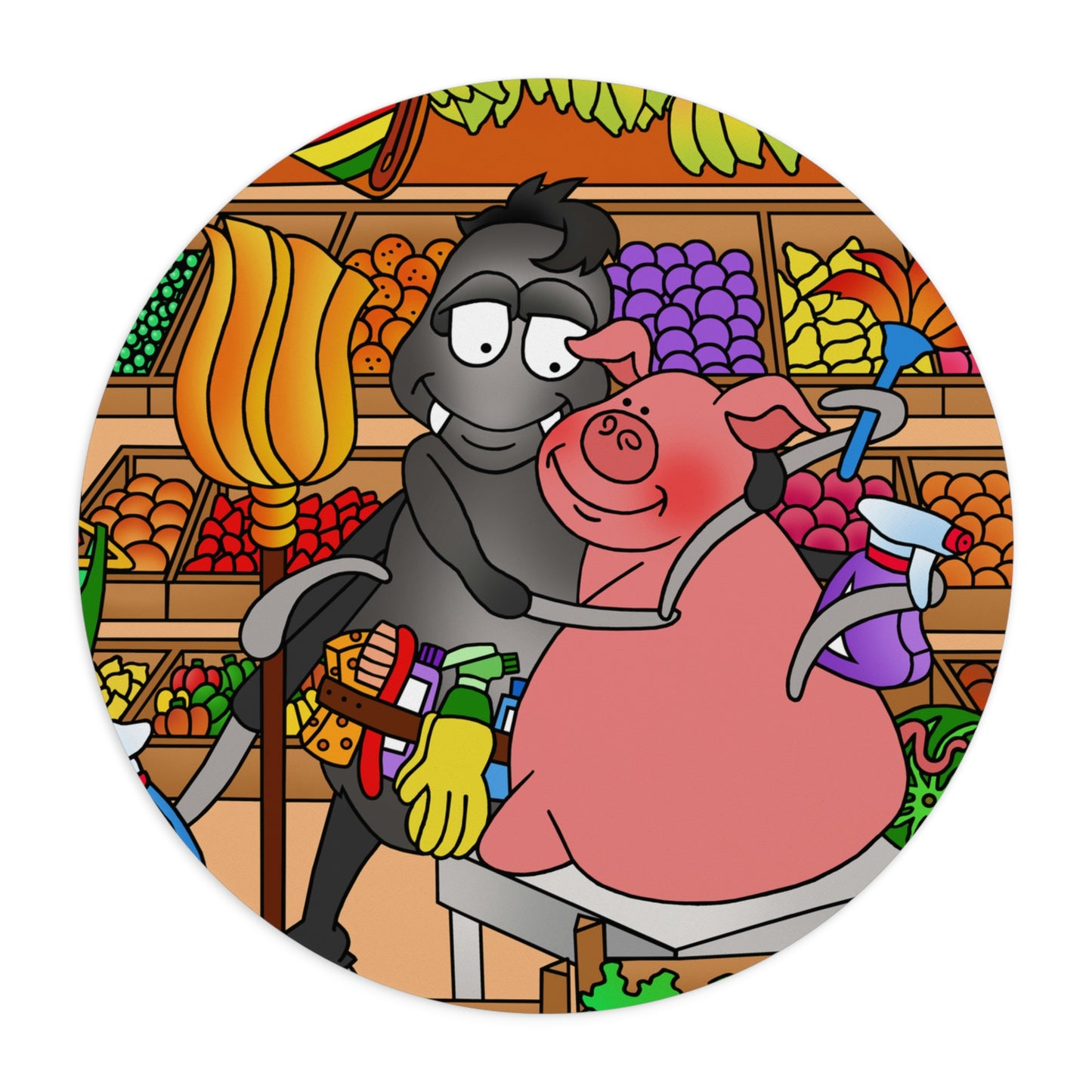 Anansi and the Market Pig Mouse Pad