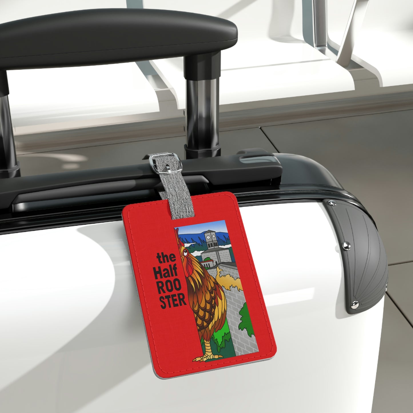 The Half Rooster Saffiano Polyester Luggage Tag, Rectangle