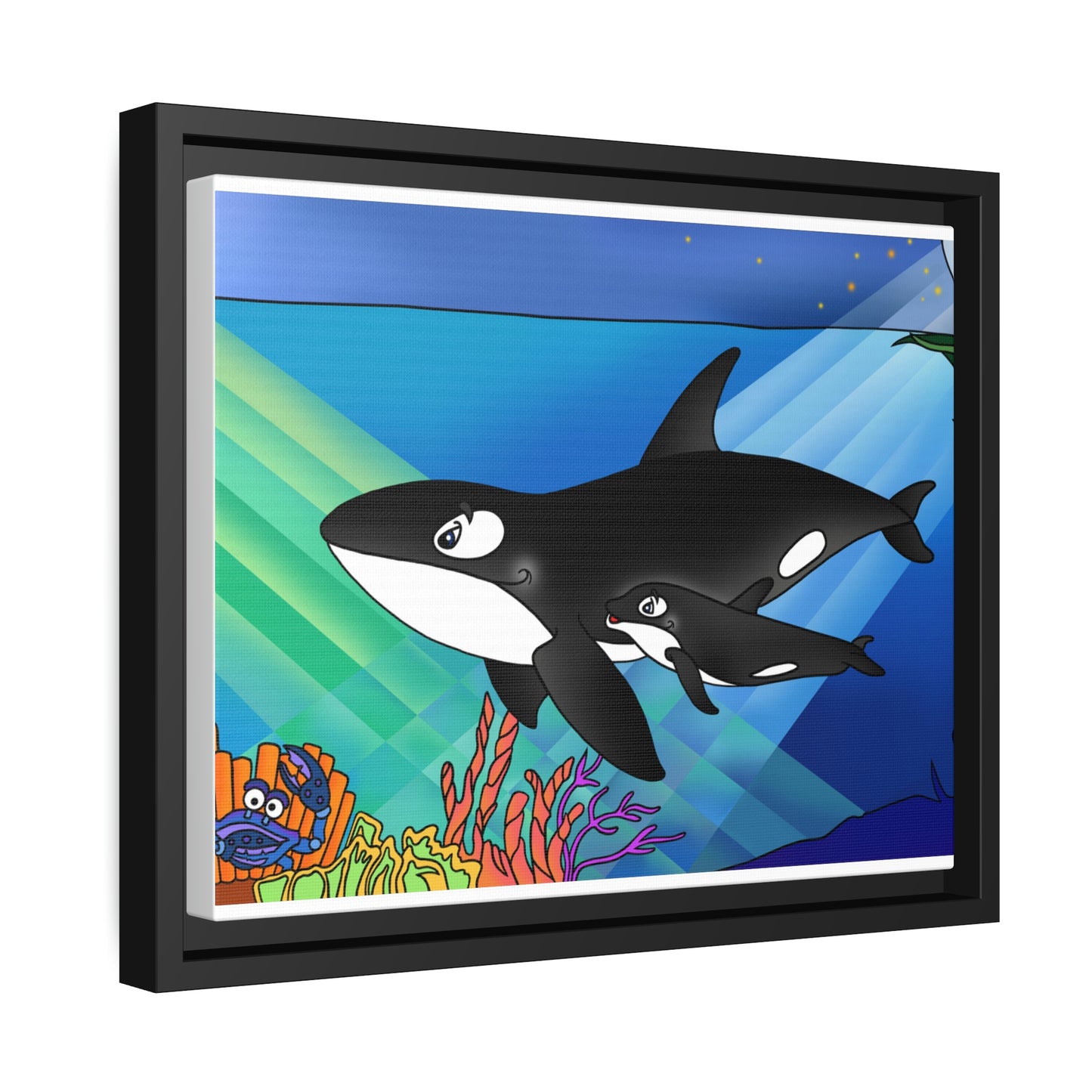 Orcas Matte Canvas, Black Frame