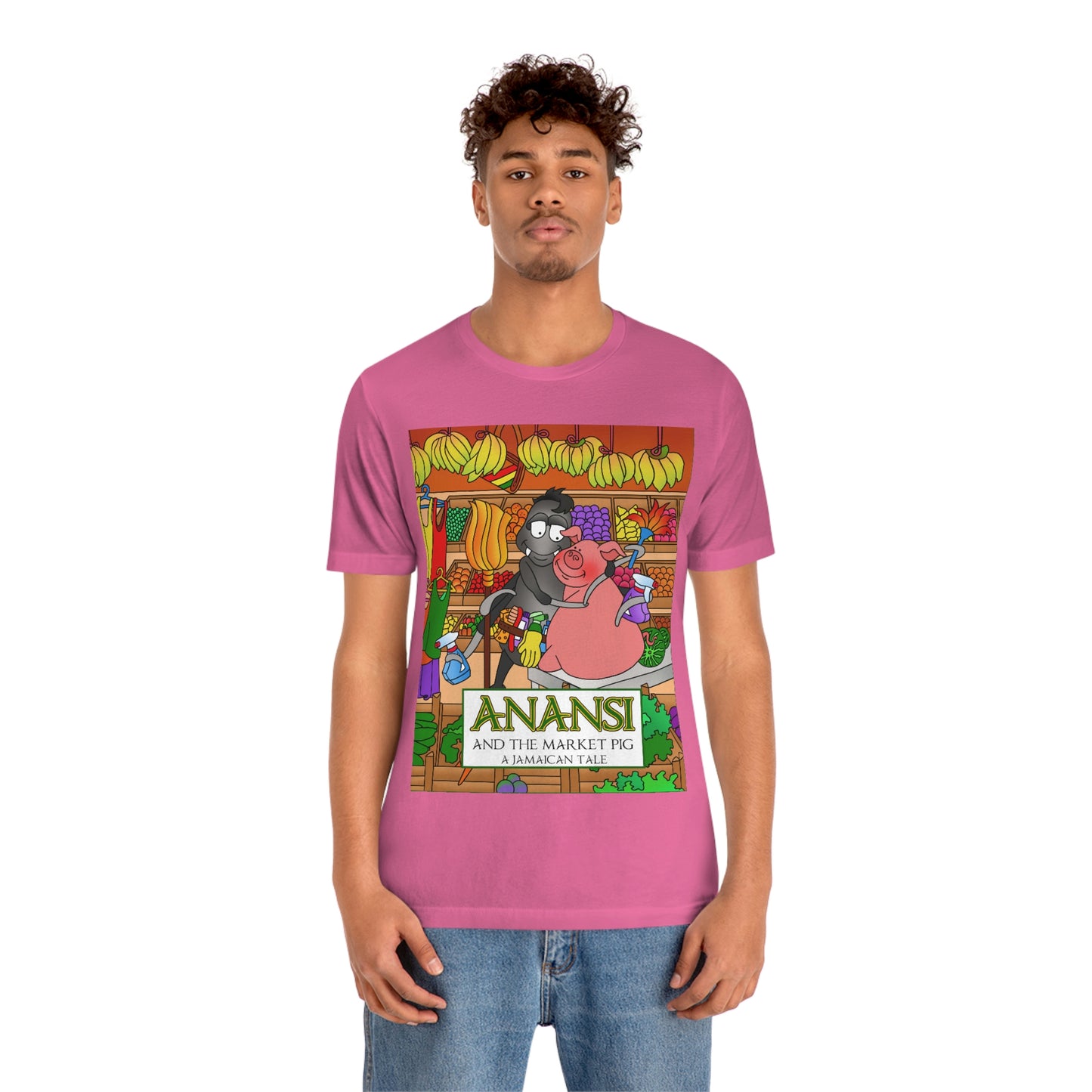Anansi and the Market Pig Unisex Jersey Short Sleeve Tee