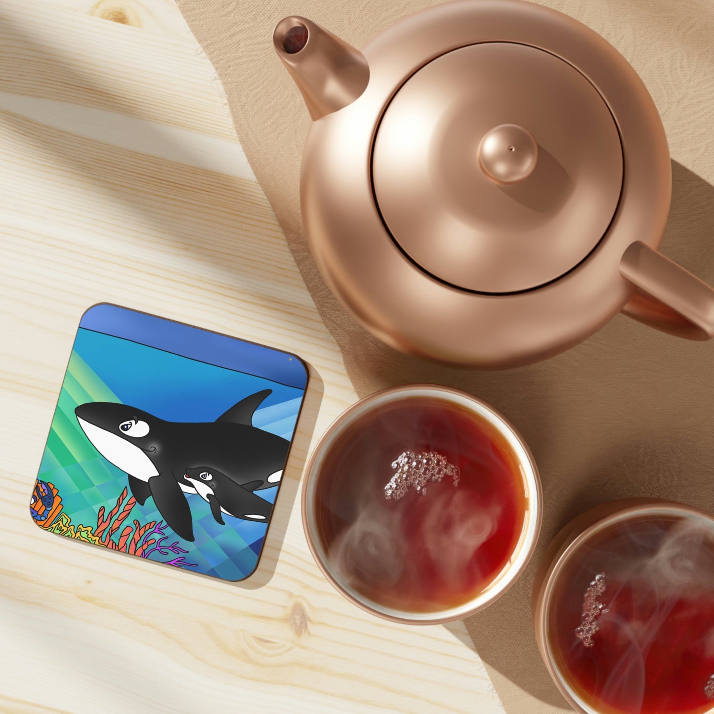 Orcas Hardboard Back Coaster