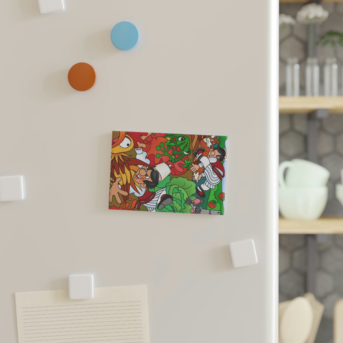 The Half Rooster! Button Magnet, Rectangle (1 & 10 pcs)