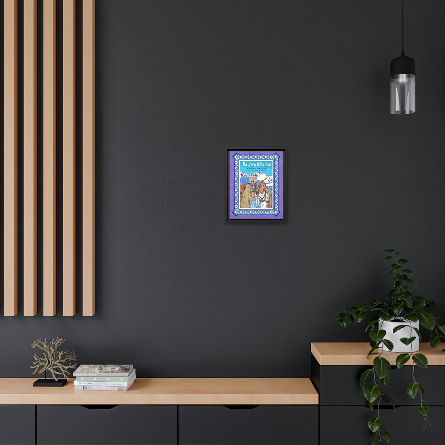 The Stone at the Door Matte Canvas, Black Frame