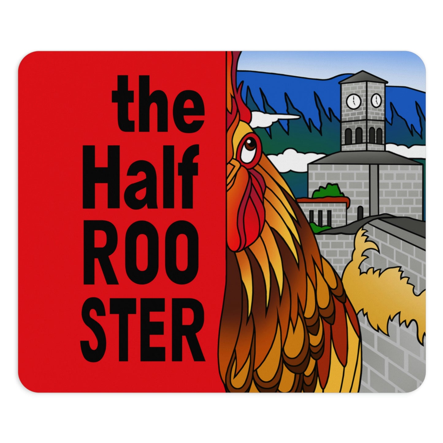 The Half Rooster Rectangle Mouse Pad