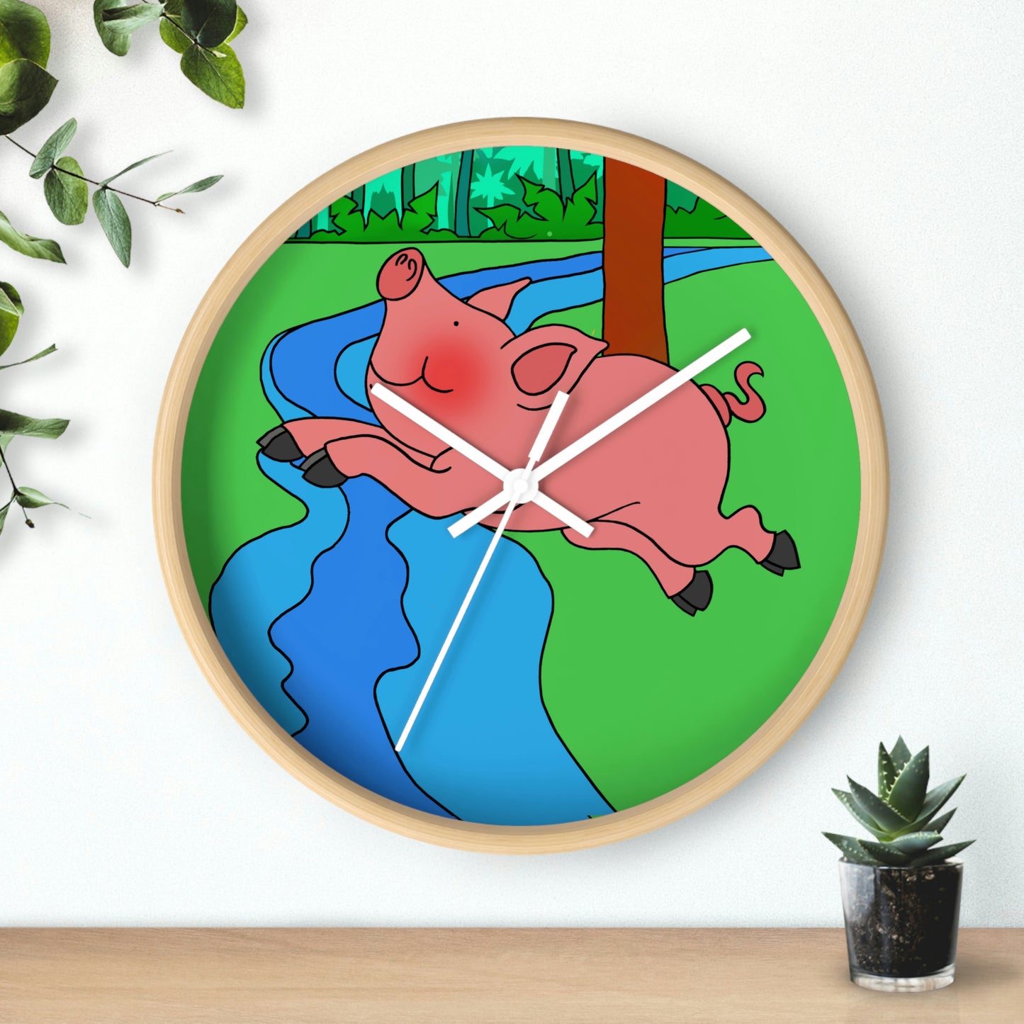 Anansi and the Market Pig! Wall clock