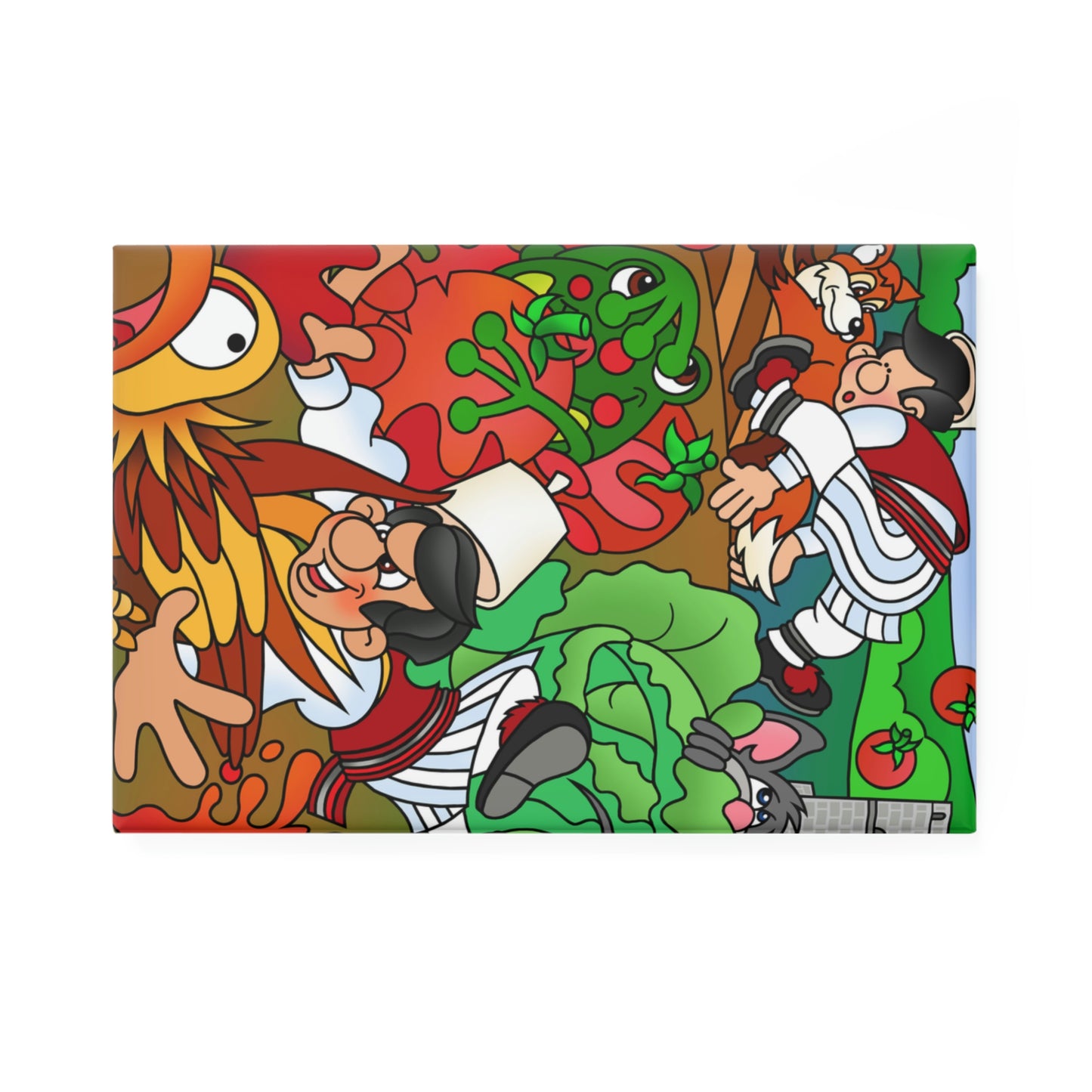 The Half Rooster! Button Magnet, Rectangle (1 & 10 pcs)
