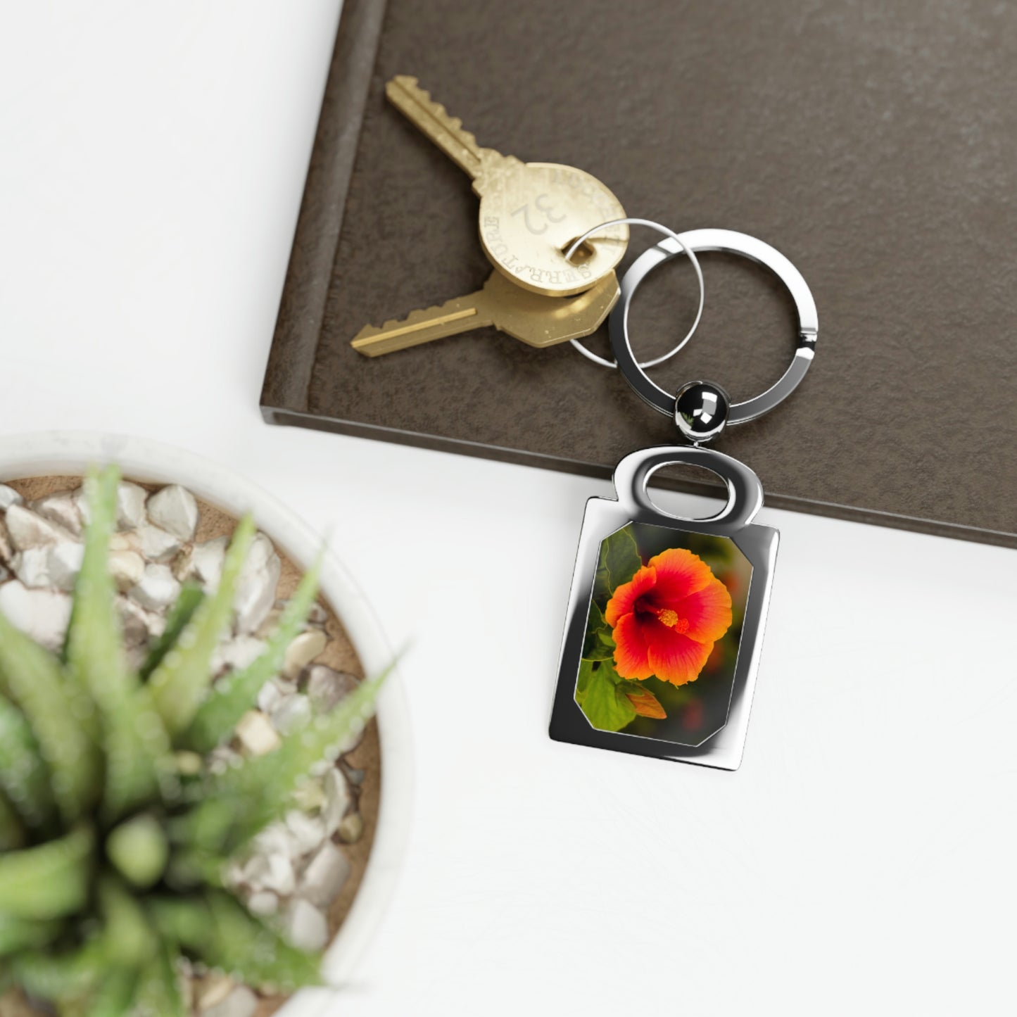 Flowers 31 Rectangle Photo Keyring