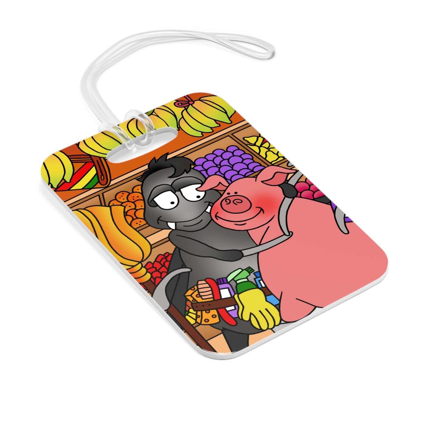 Anansi and the Market Pig Bag Tag