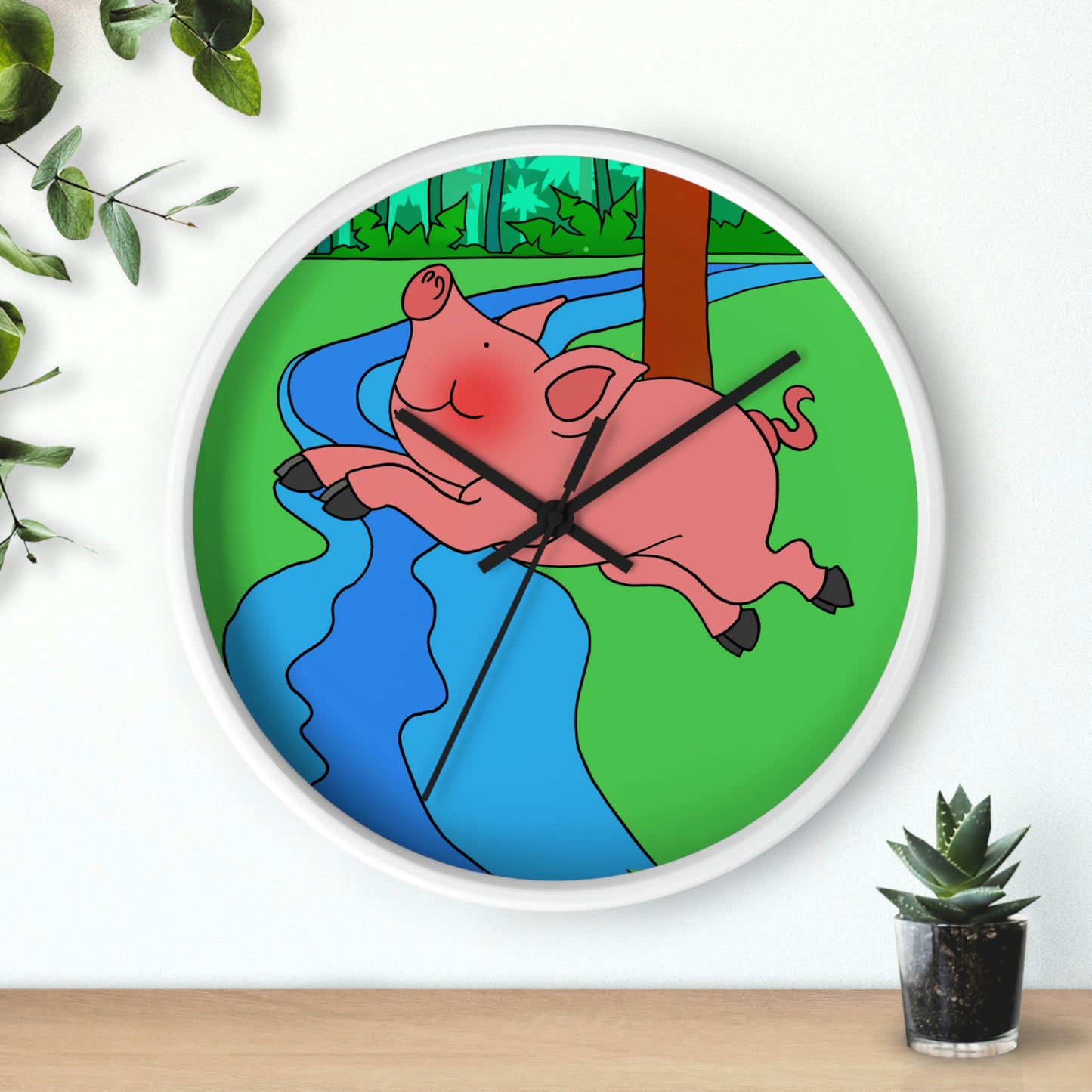 Anansi and the Market Pig! Wall clock