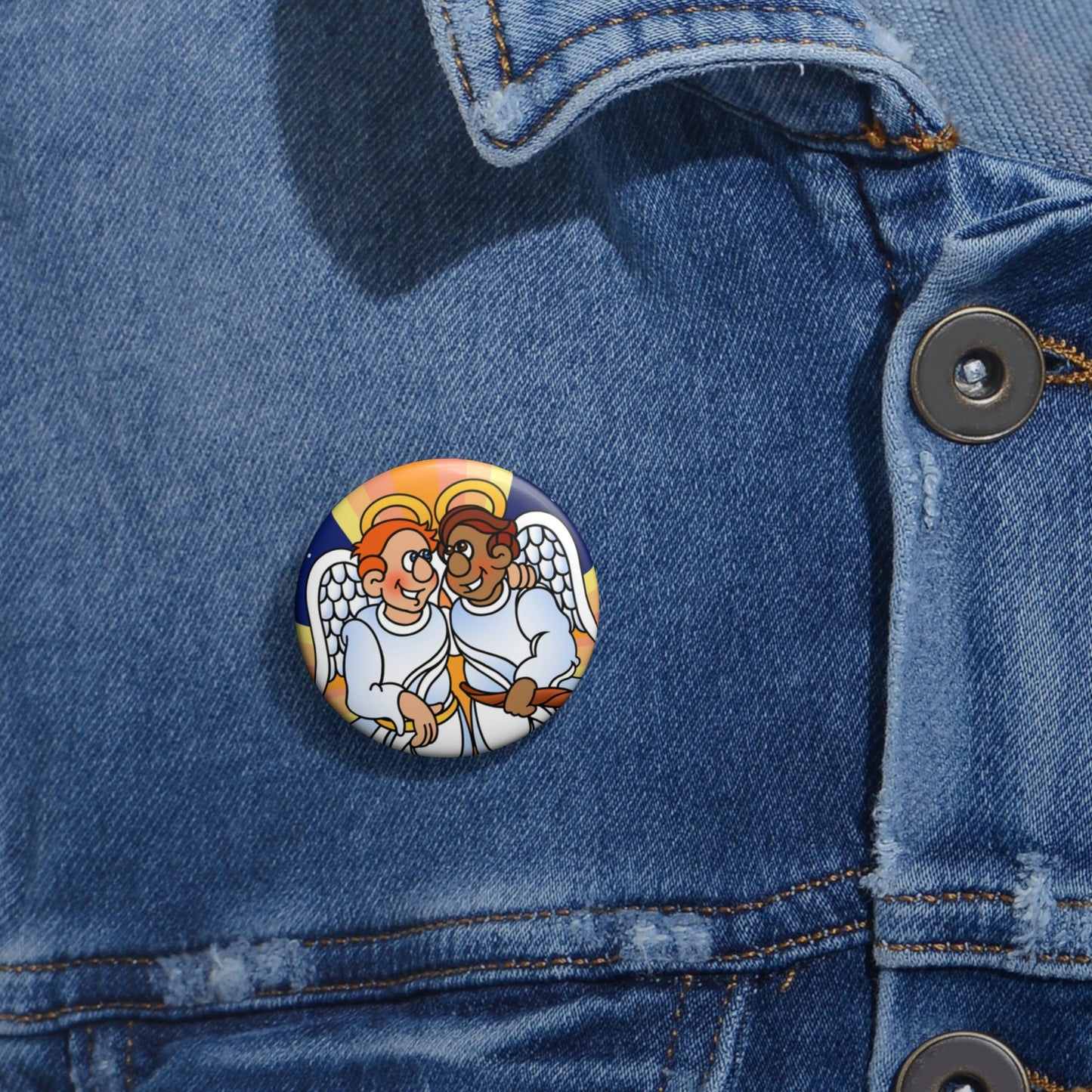 Hark and Harold Angel Sing Custom Pin Buttons
