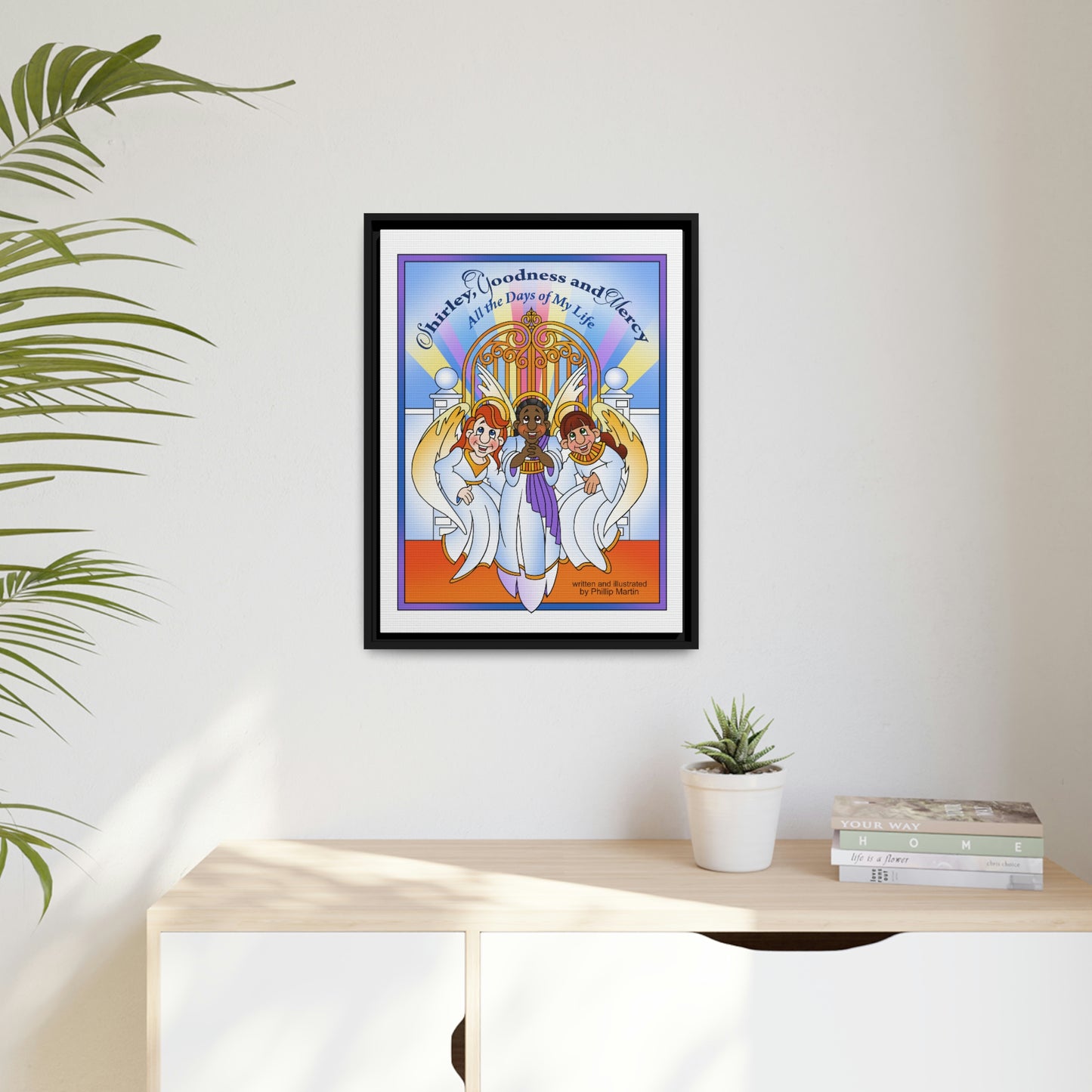 Shirley, Goodness, and Mercy Matte Canvas, Black Frame