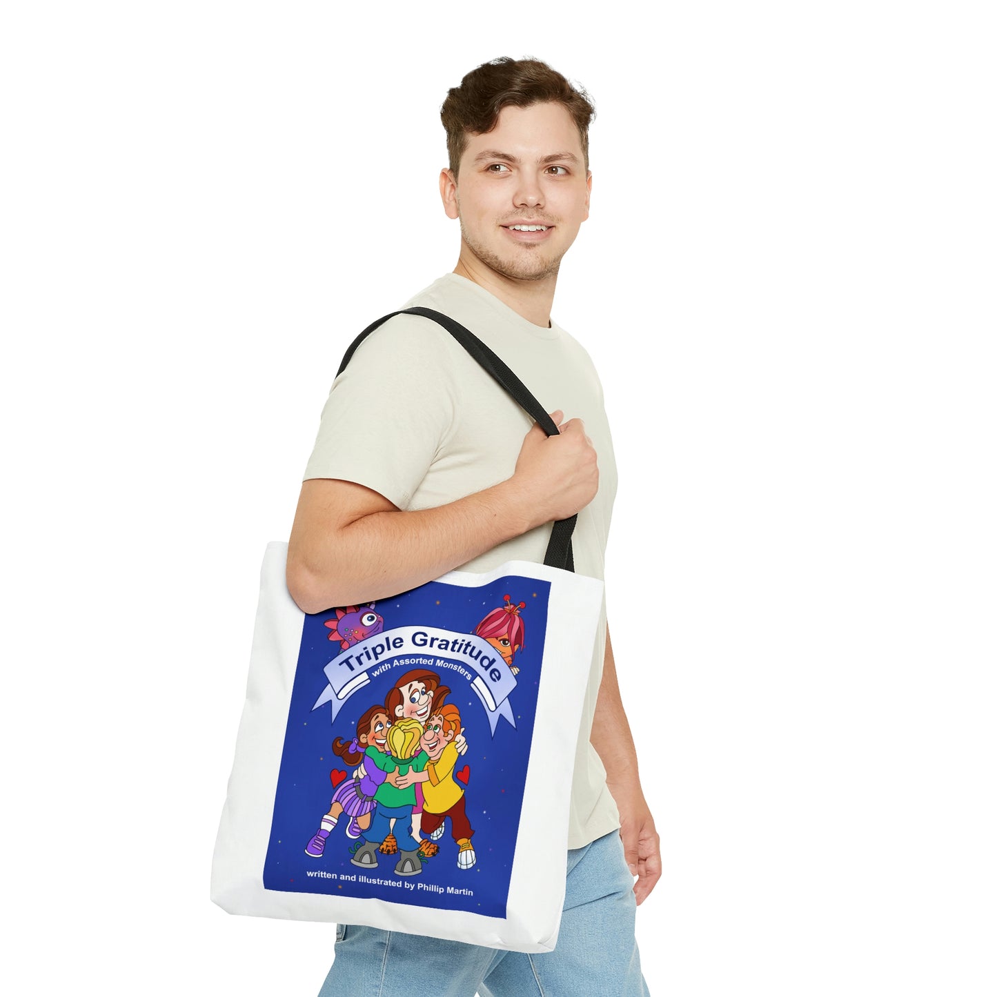 Triple Gratitude with Assorted Monsters AOP Tote Bag