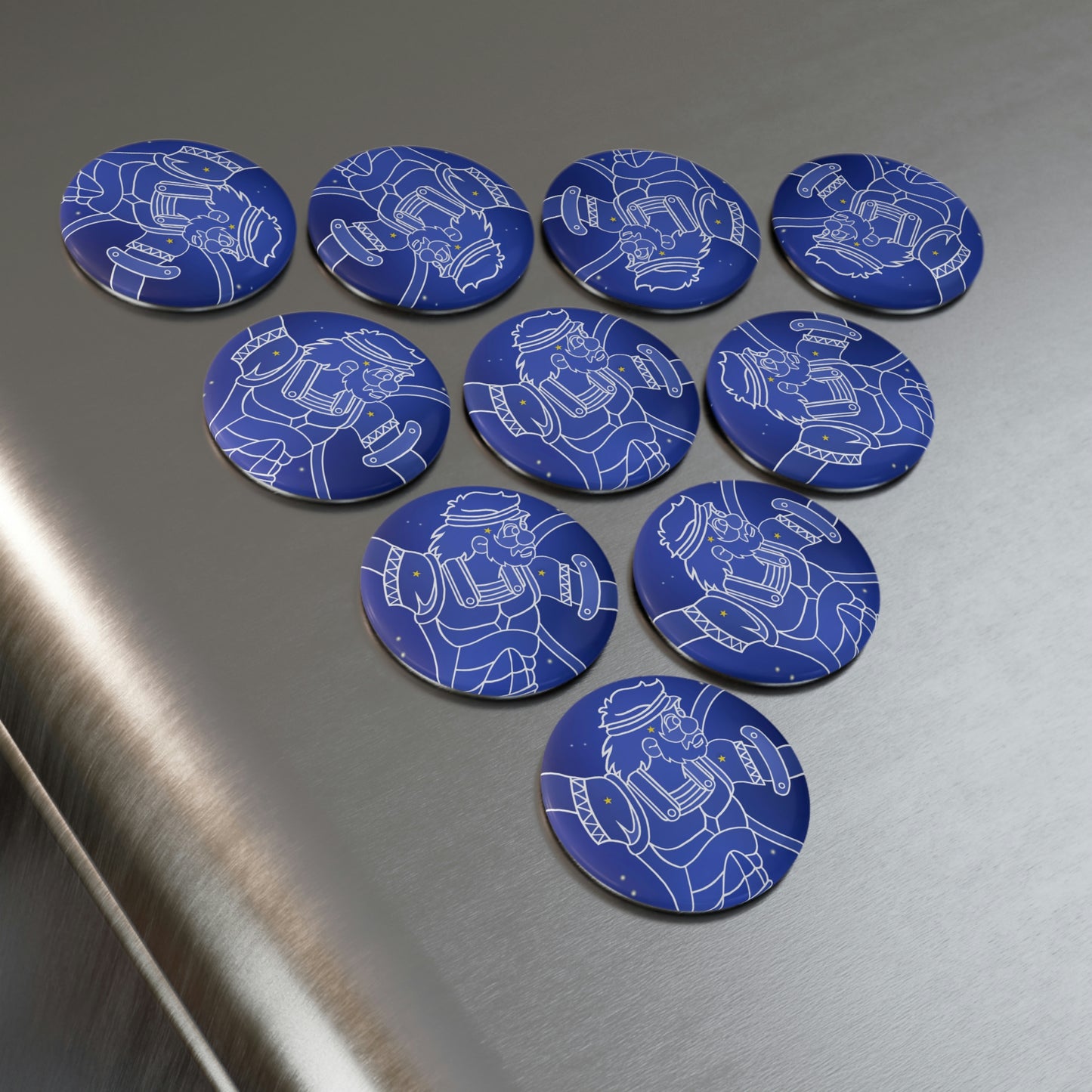 Triple Gratitude with Assorted Monsters!! Button Magnet, Round (1 & 10 pcs)