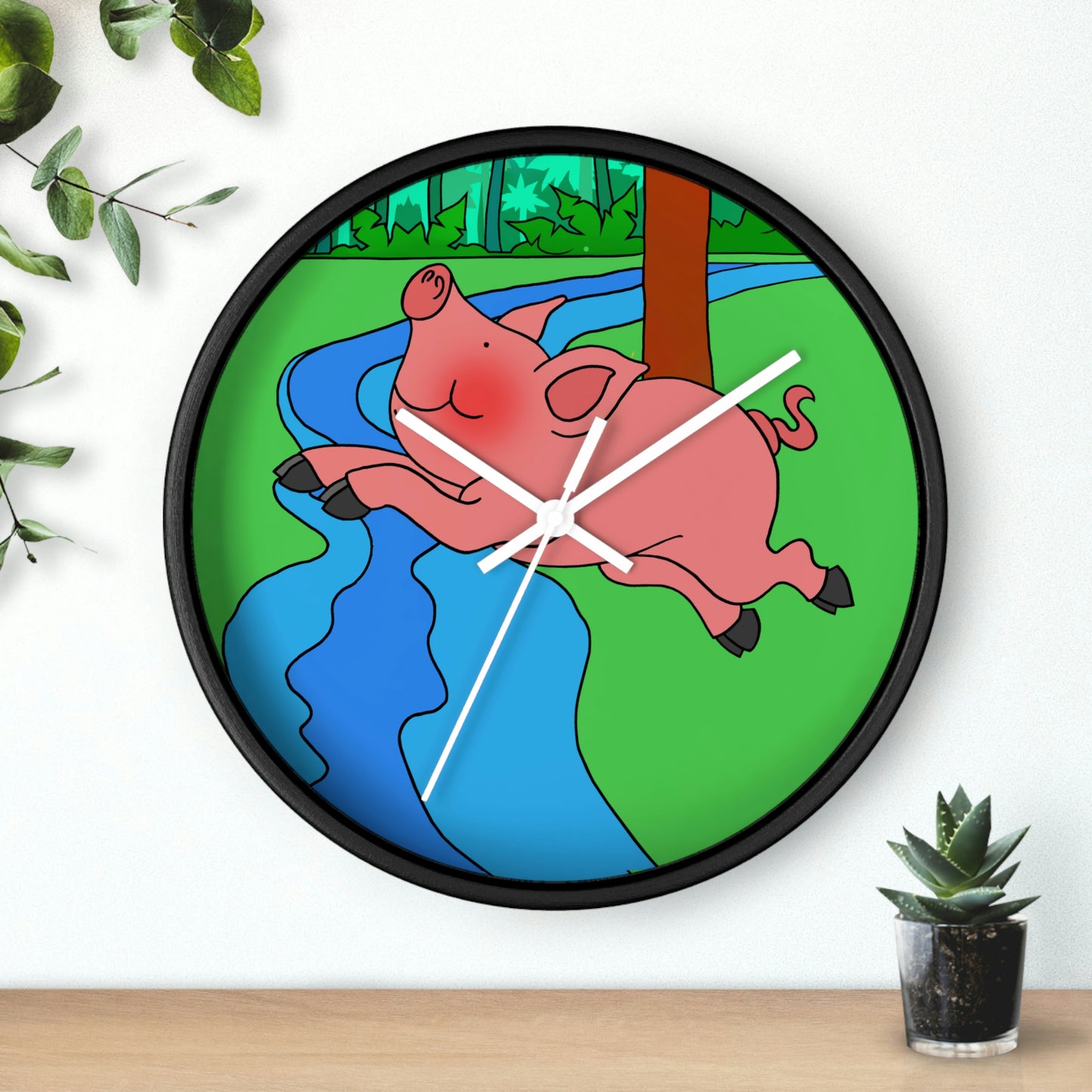 Anansi and the Market Pig! Wall clock