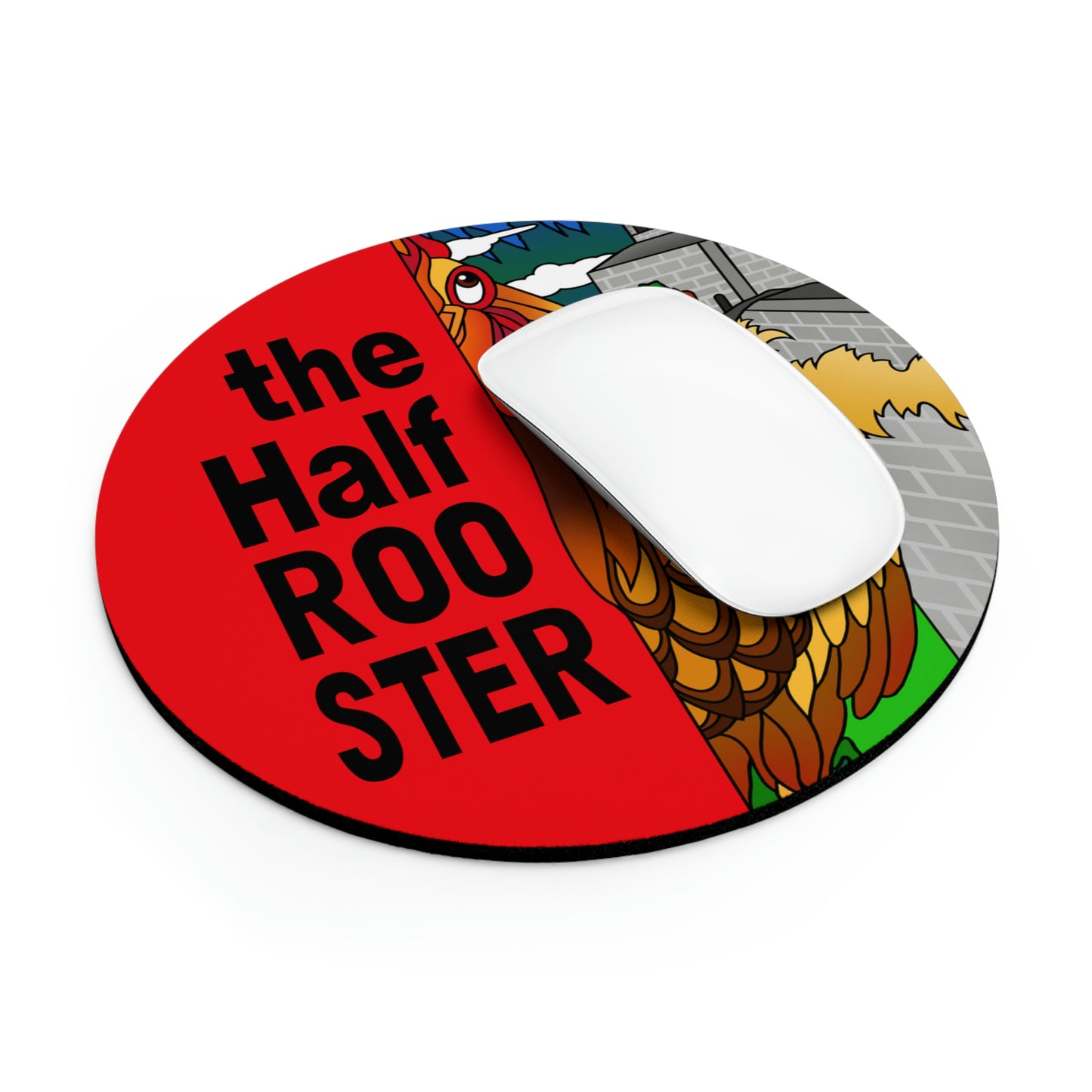 The Half Rooster Mouse Pad