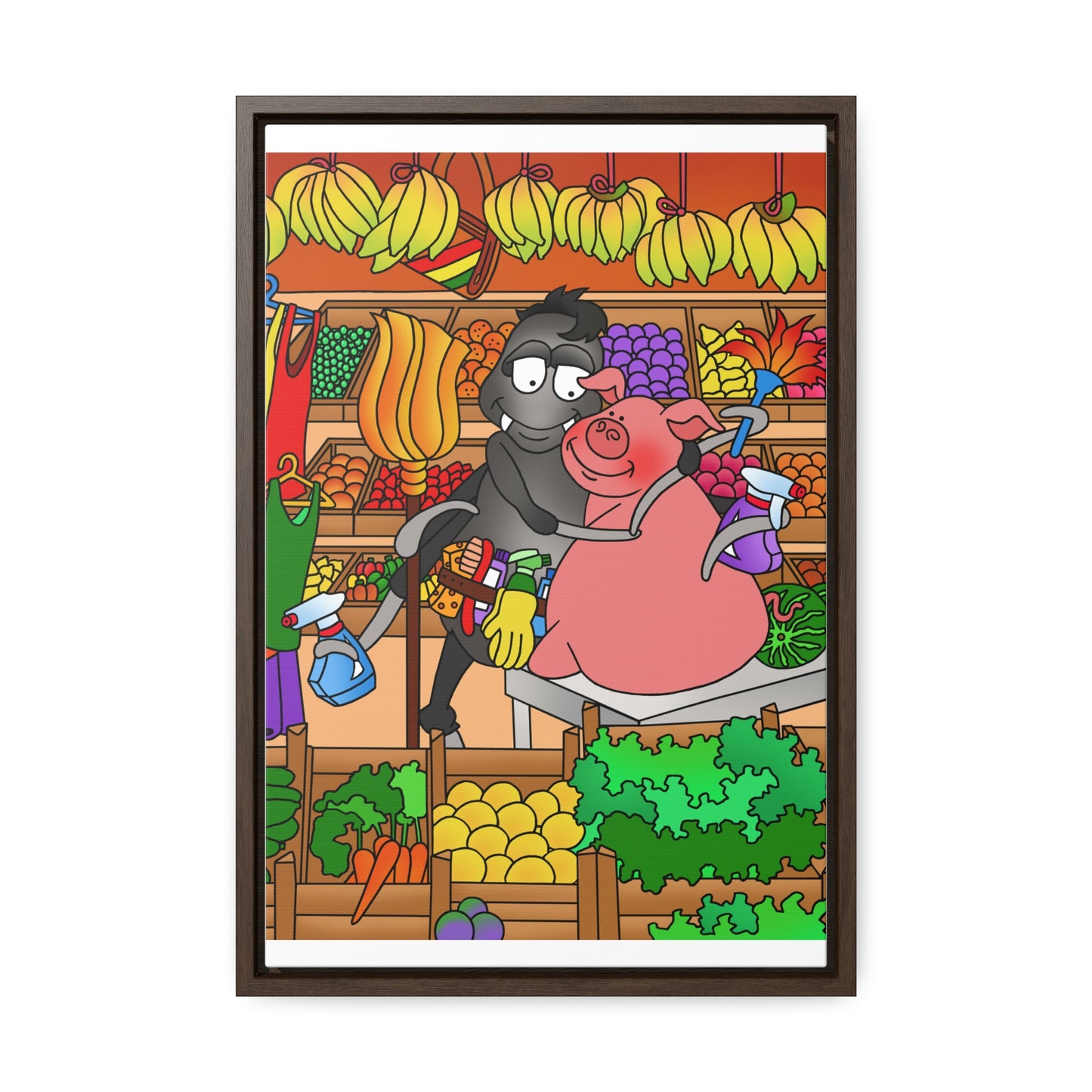 Anansi and the Market Pig Gallery Canvas Wraps, Vertical Frame