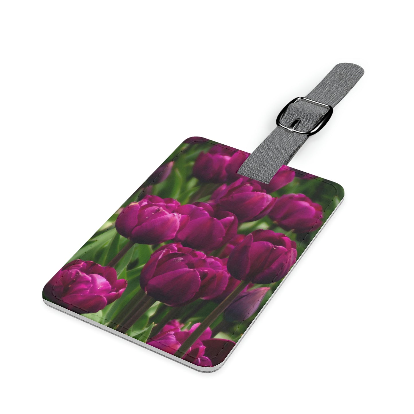 Flowers 20 Saffiano Polyester Luggage Tag, Rectangle