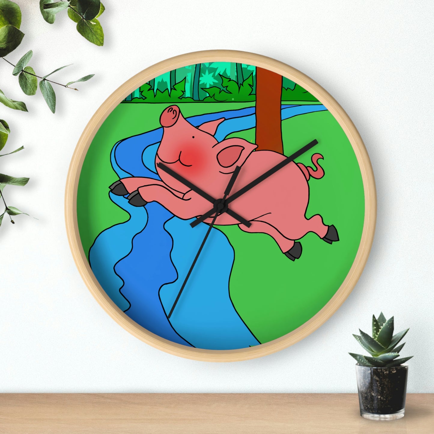 Anansi and the Market Pig! Wall clock