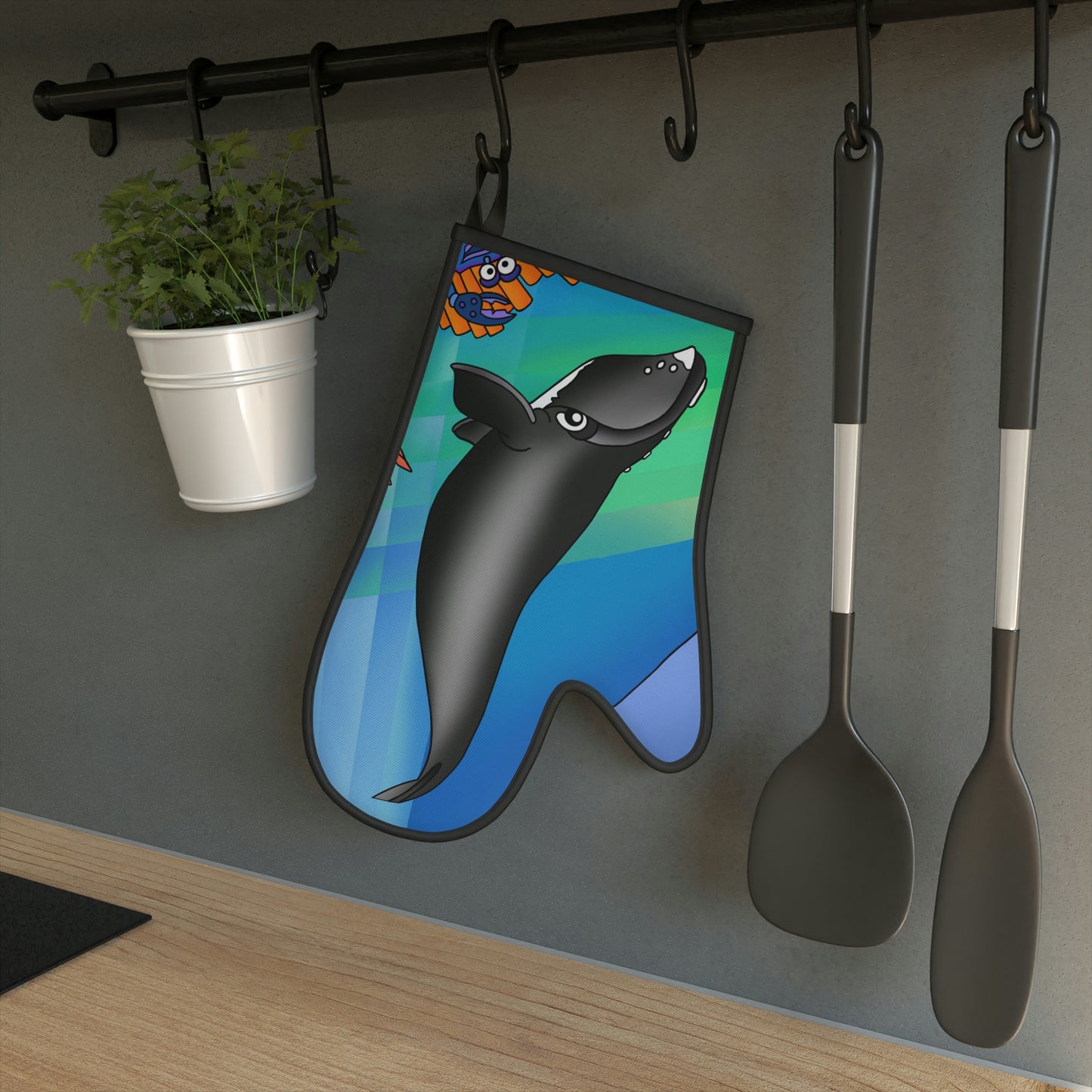 Gray Whale Oven Glove