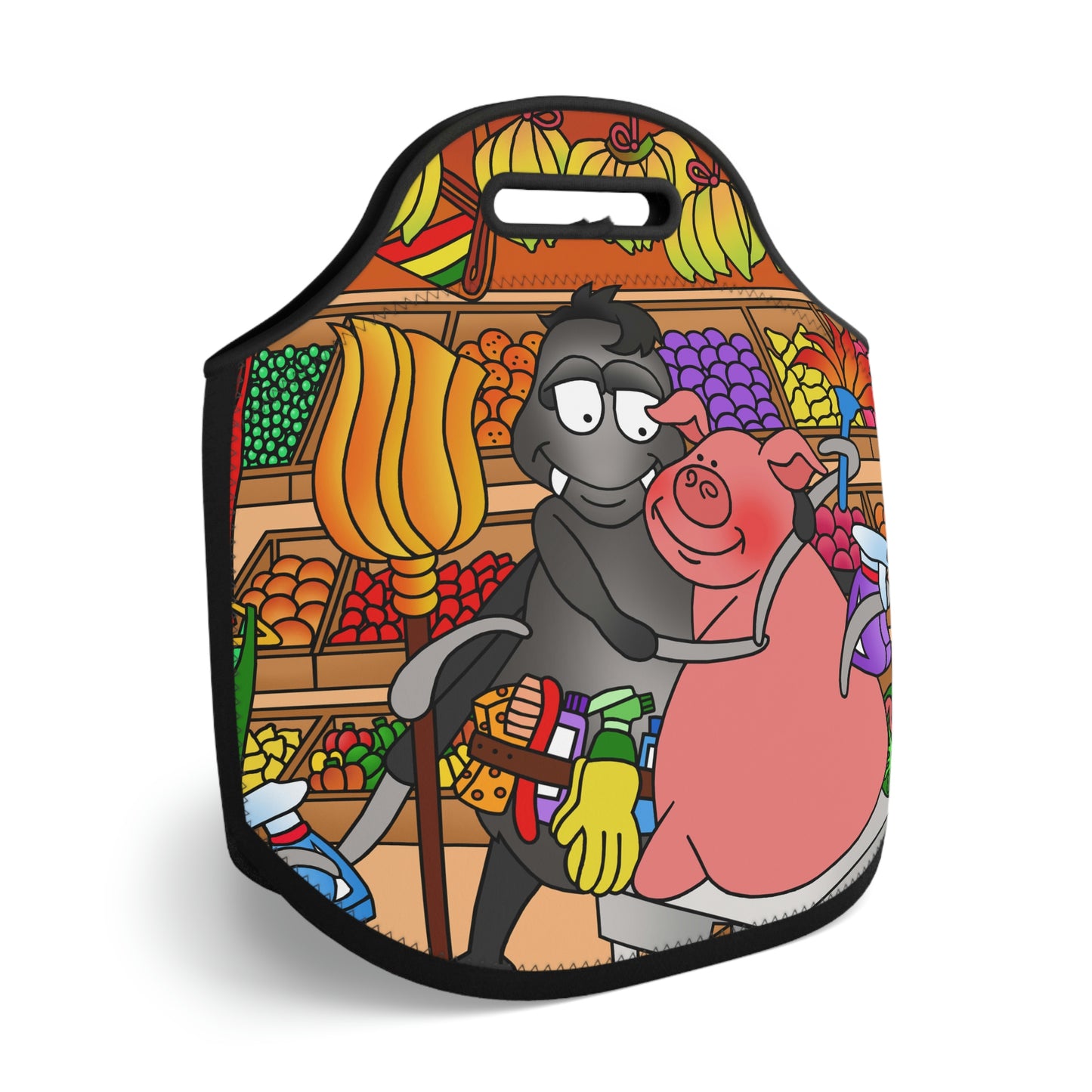 Anansi and the Market Pig Neoprene Lunch Bag