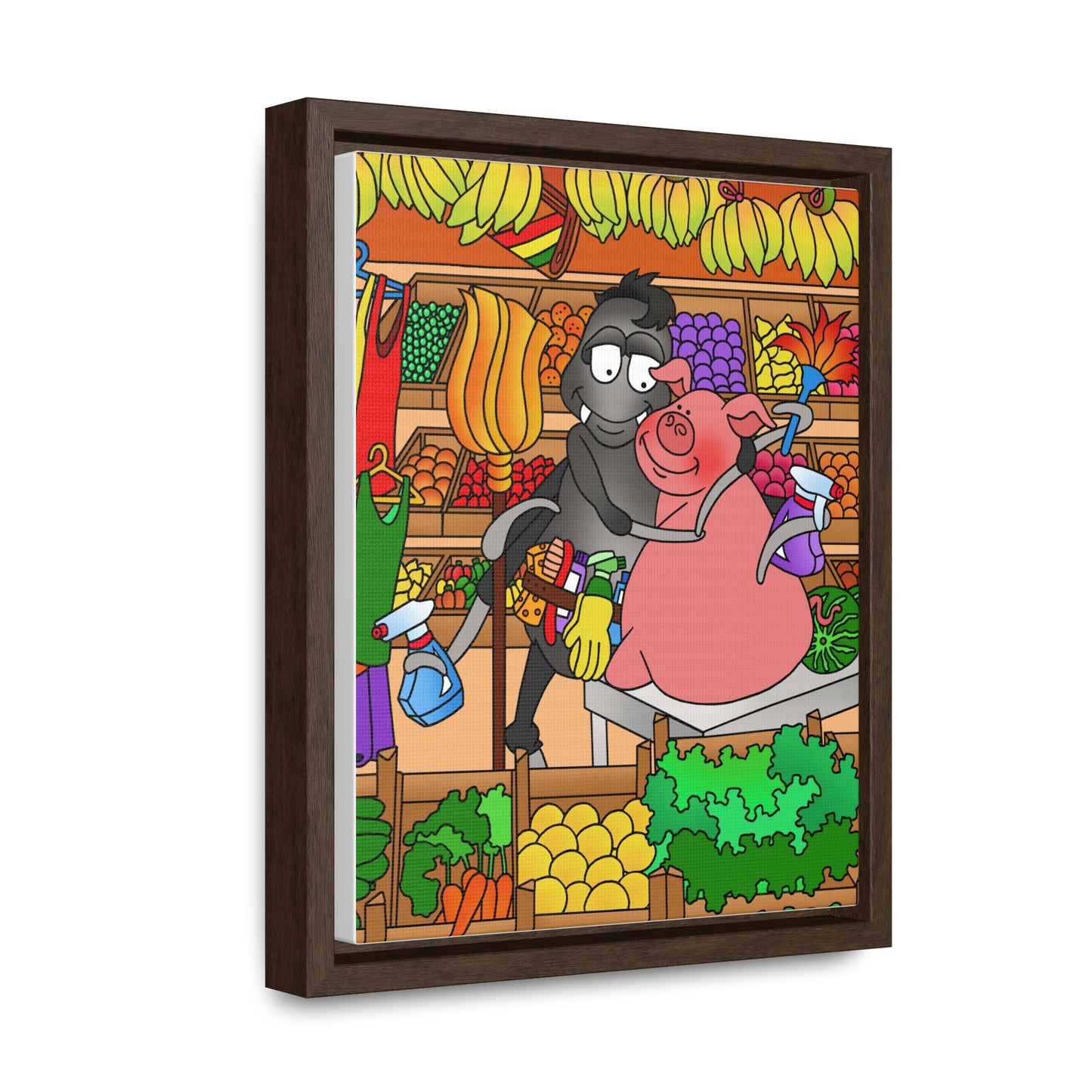 Anansi and the Market Pig Gallery Canvas Wraps, Vertical Frame