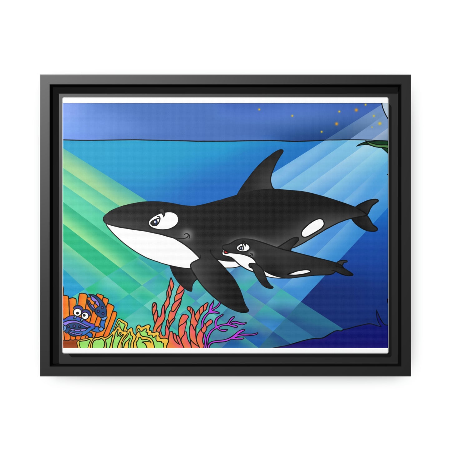 Orcas Matte Canvas, Black Frame