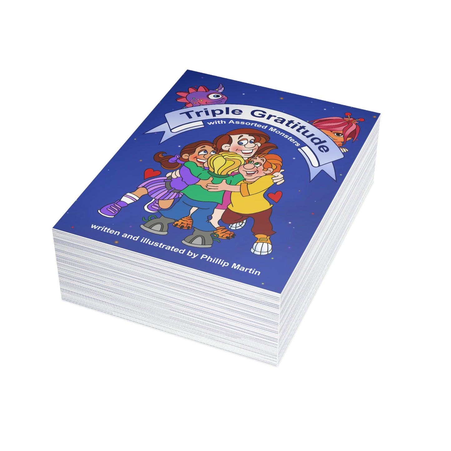 Triple Gratitude with Assorted Monsters Greeting Card Bundles (envelopes not included)