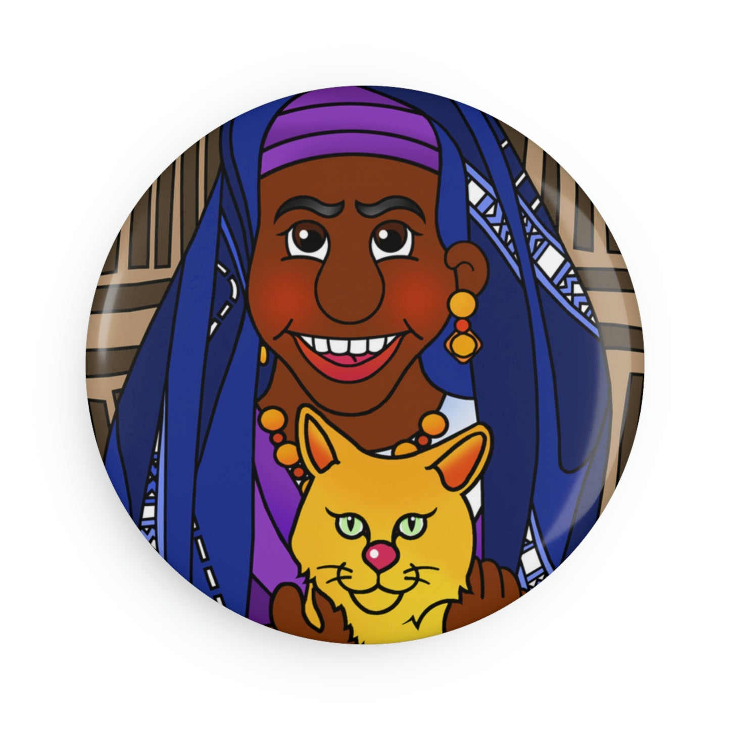 The Kitty Cat Cried Button Magnet, Round (1 & 10 pcs)