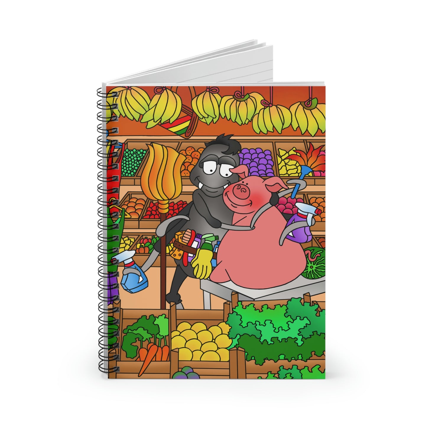 Anansi and the Market Pig Spiral Notebook - Ruled Line