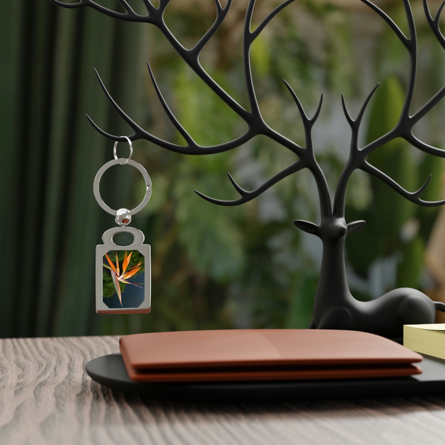 Flowers 26 Rectangle Photo Keyring