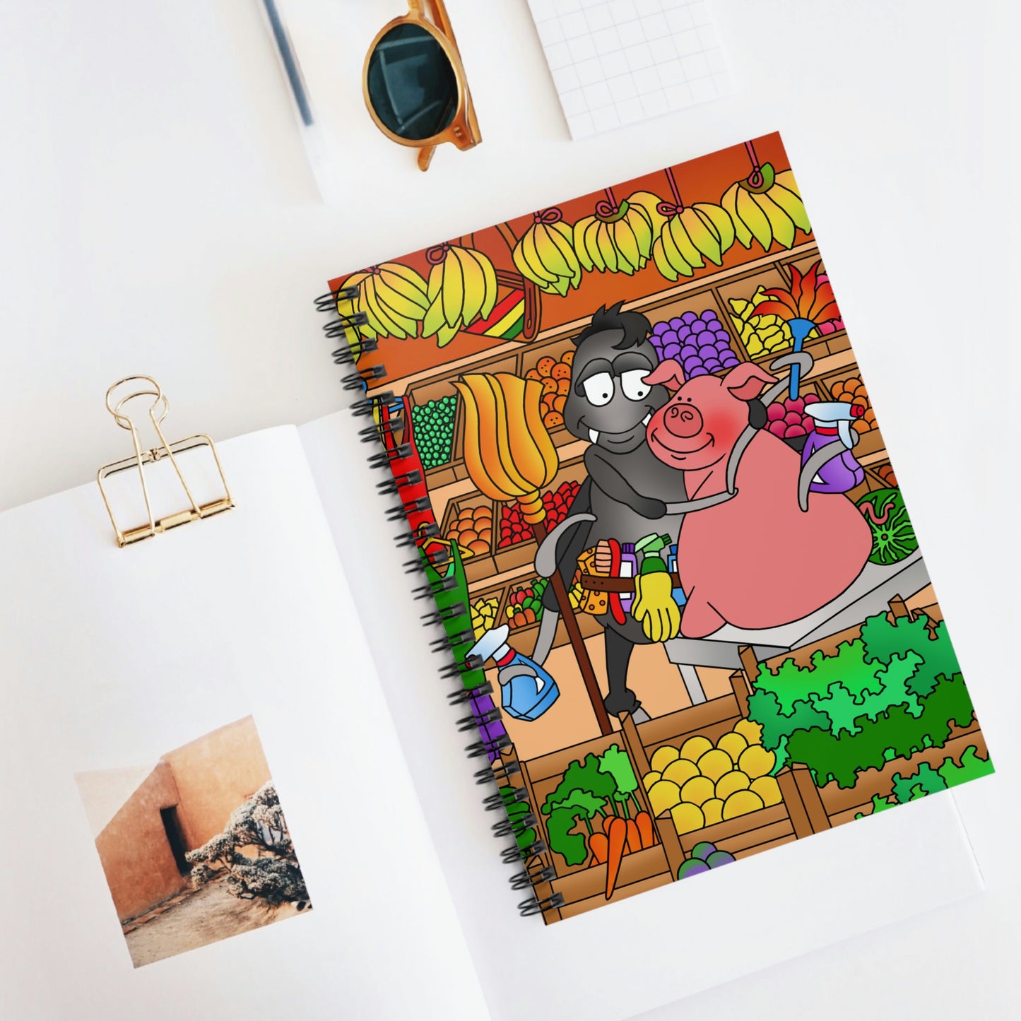 Anansi and the Market Pig Spiral Notebook - Ruled Line