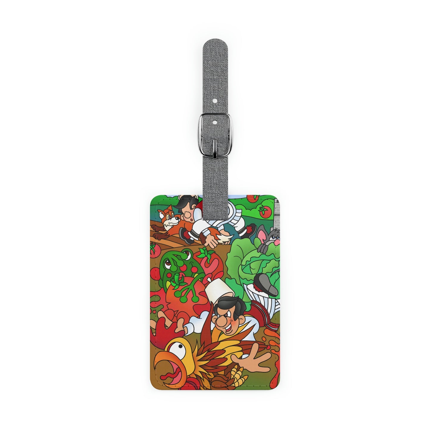 The Half Rooster! Saffiano Polyester Luggage Tag, Rectangle