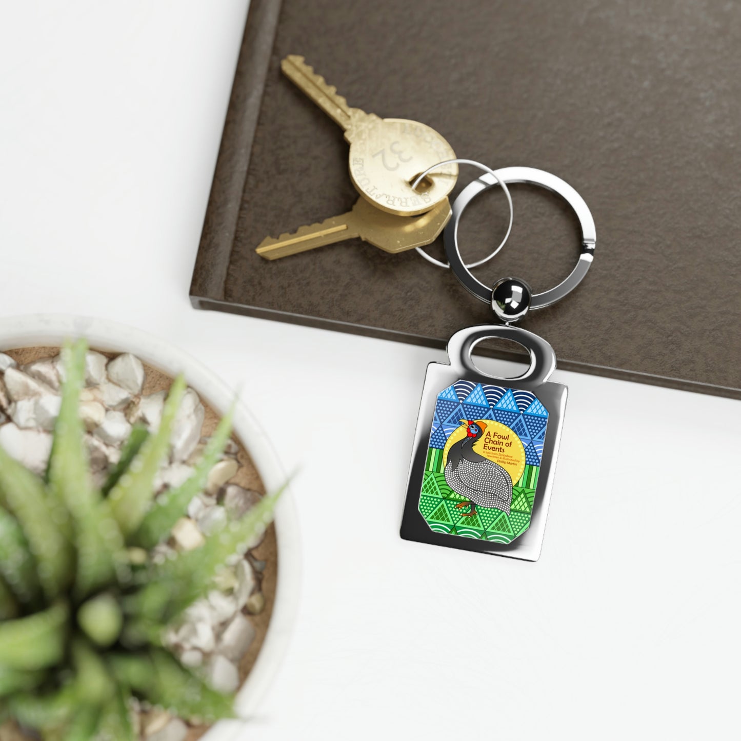 A Fowl Chain of Events Rectangle Photo Keyring