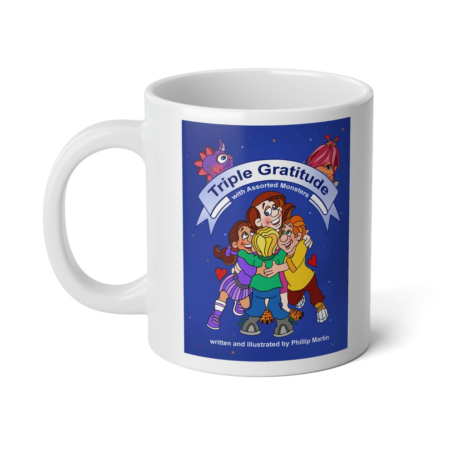 Triple Gratitude with Assorted Monsters Jumbo Mug, 20oz