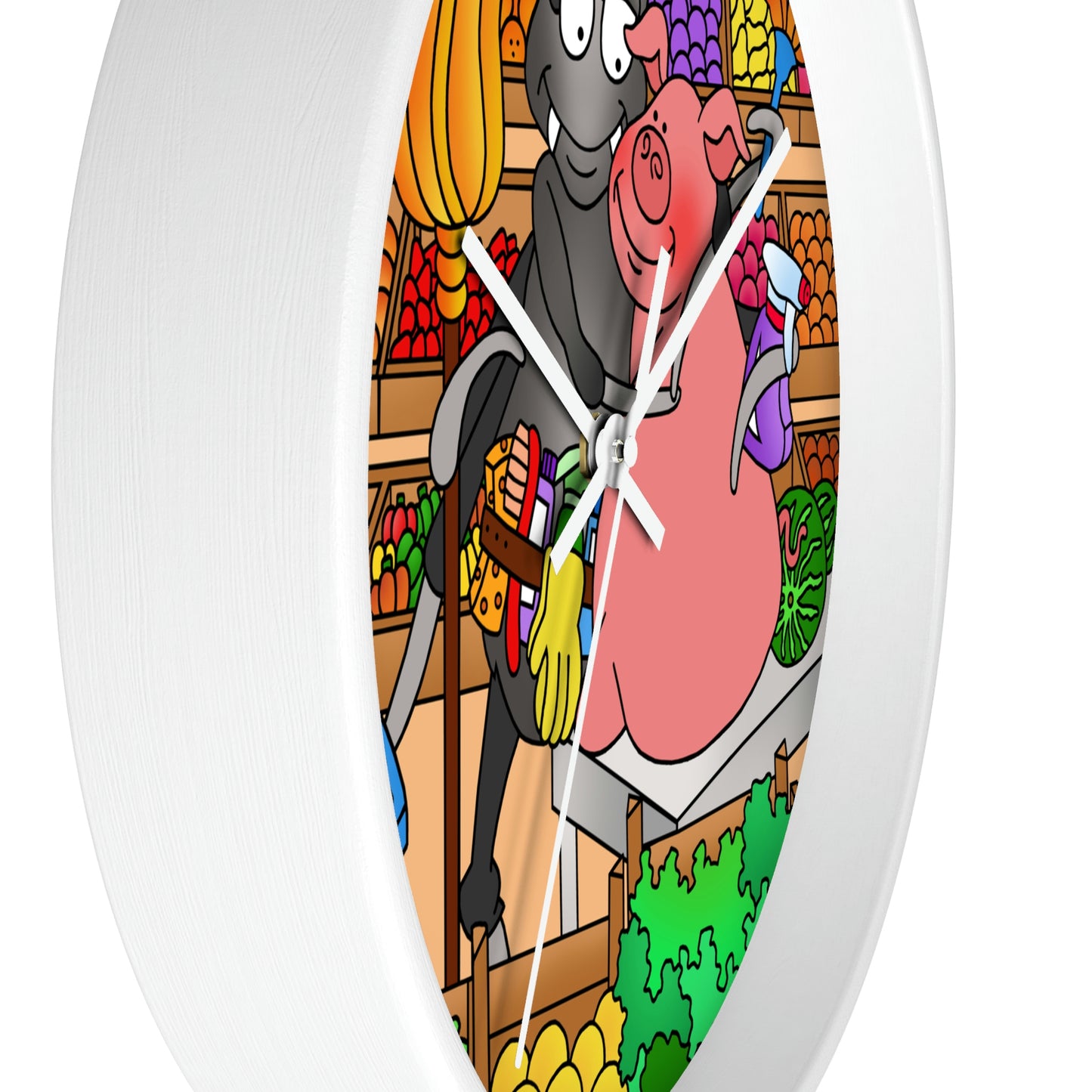 Anansi and the Market Pig Wall clock