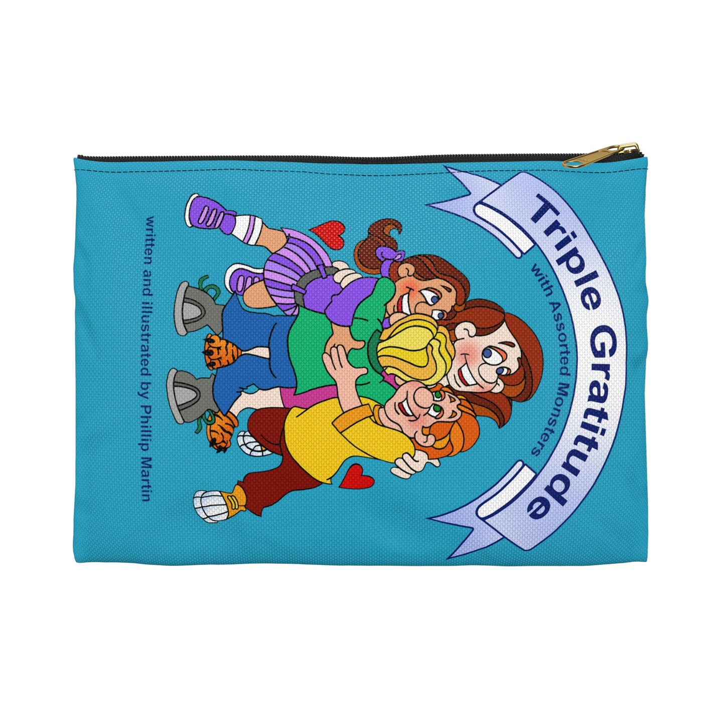 Triple Gratitude with Assorted Monsters Accessory Pouch