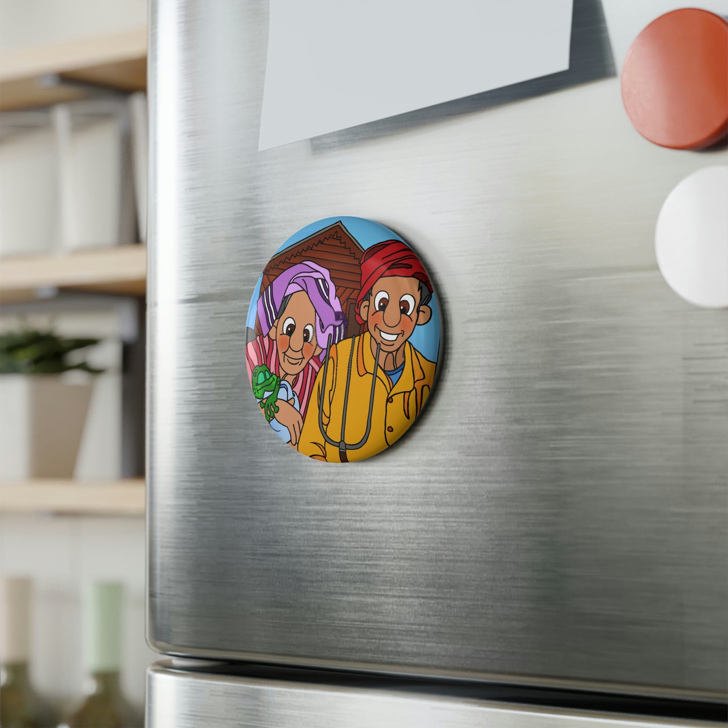 The Frog Princess Button Magnet, Round (1 & 10 pcs)