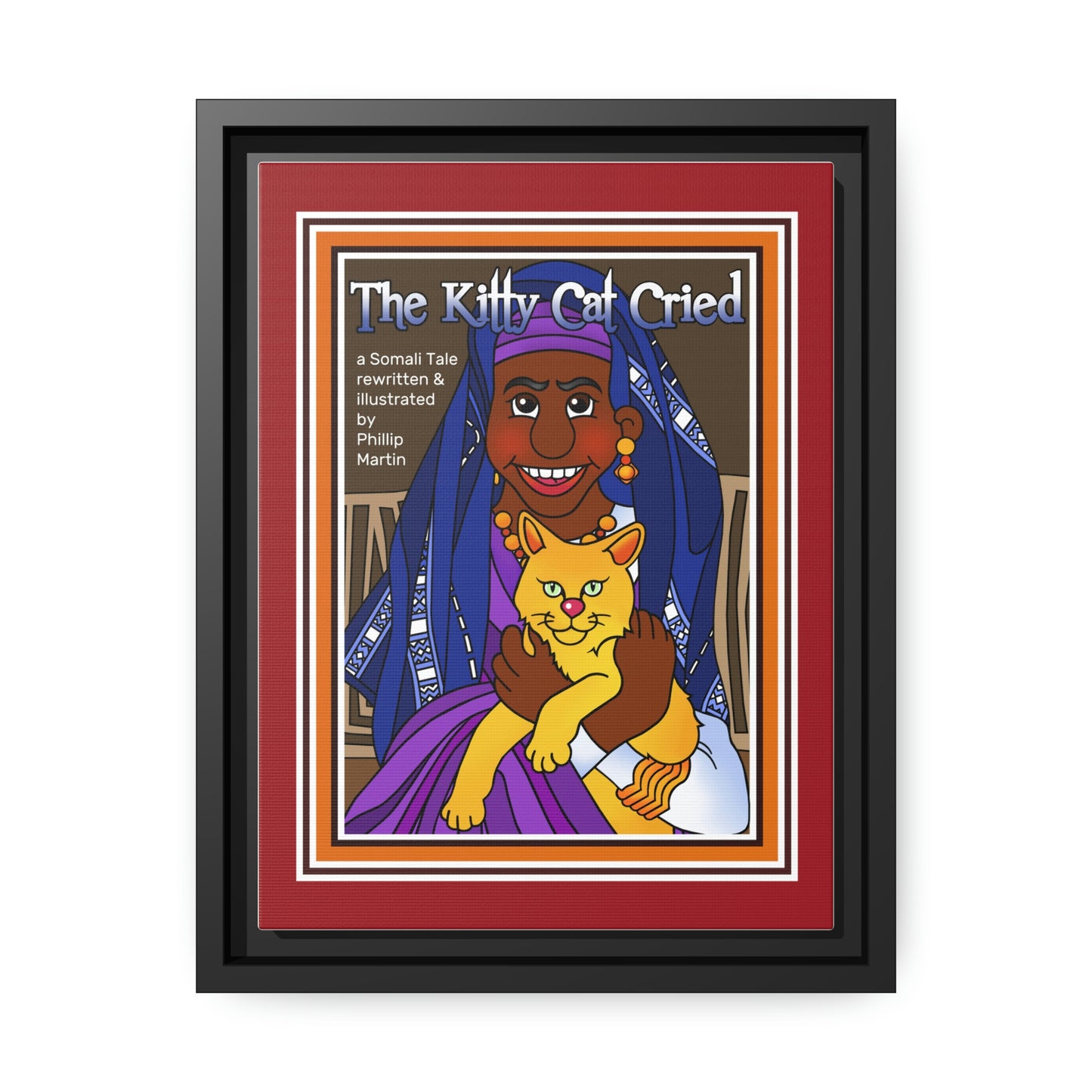 The Kitty Cat Cried Matte Canvas, Black Frame
