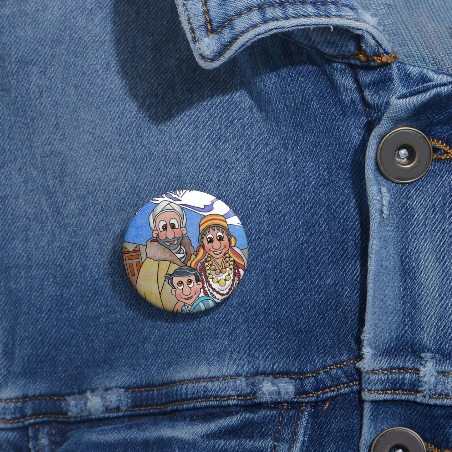 The Stone at the Door Custom Pin Buttons