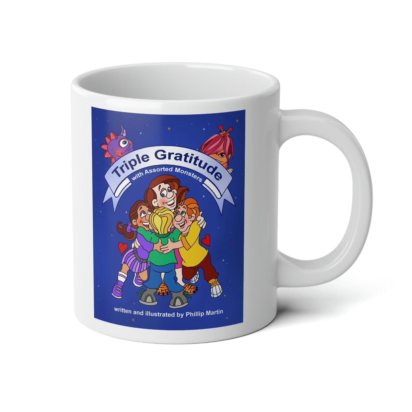 Triple Gratitude with Assorted Monsters Jumbo Mug, 20oz