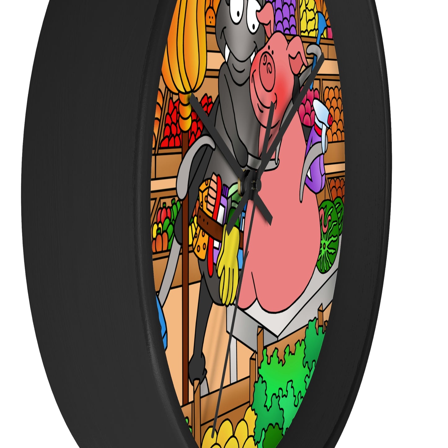 Anansi and the Market Pig Wall clock