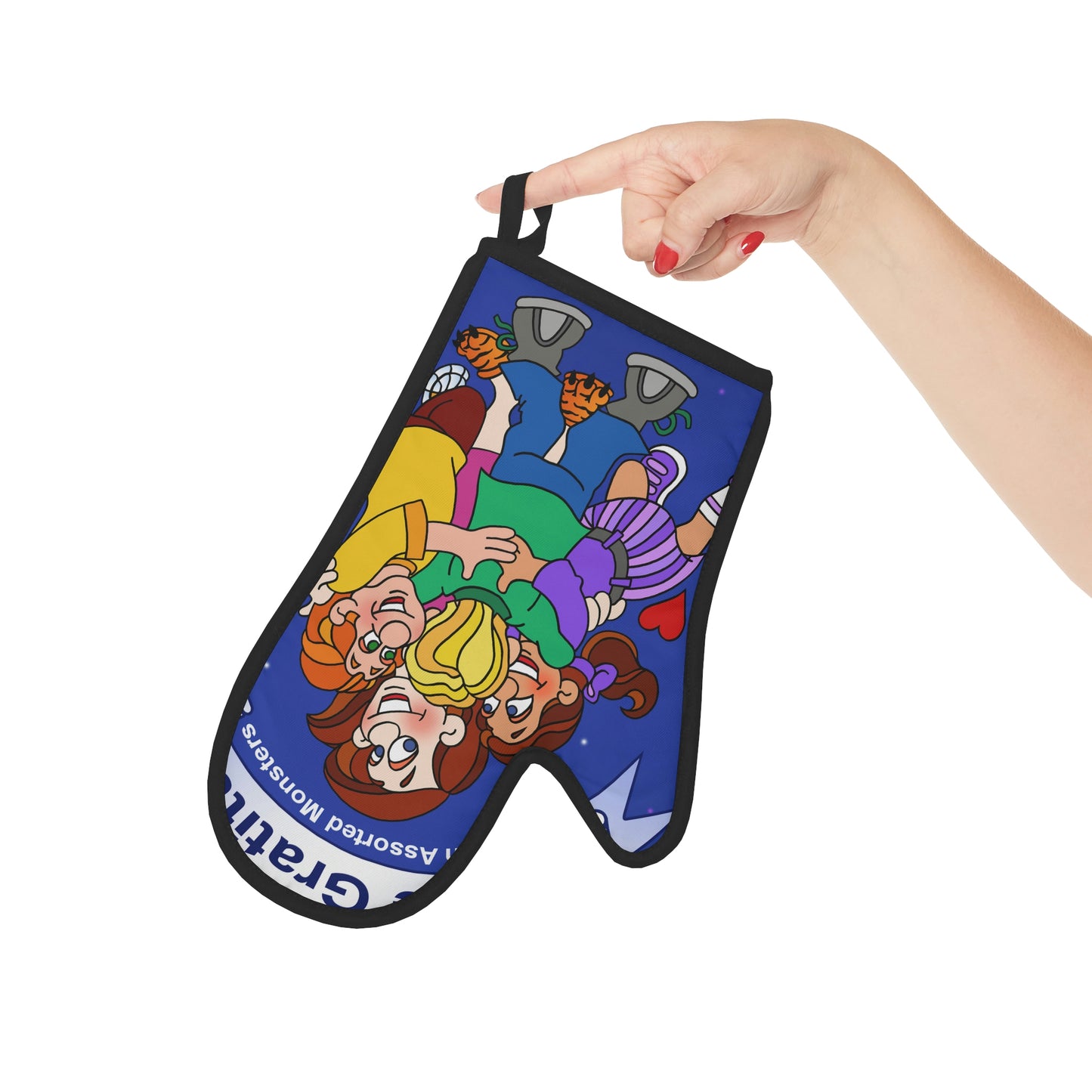 Triple Gratitude with Assorted Monsters Oven Glove