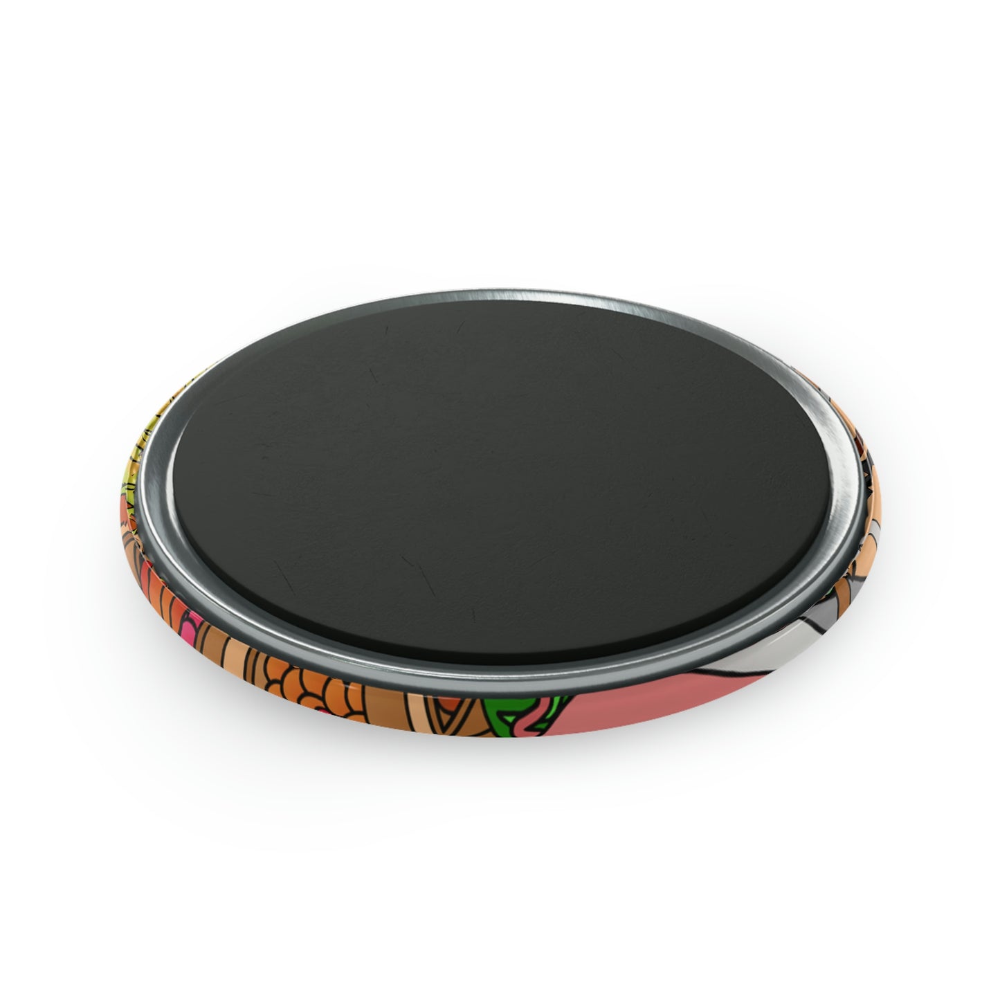 Anansi and the Market Pig Button Magnet, Round (1 & 10 pcs)