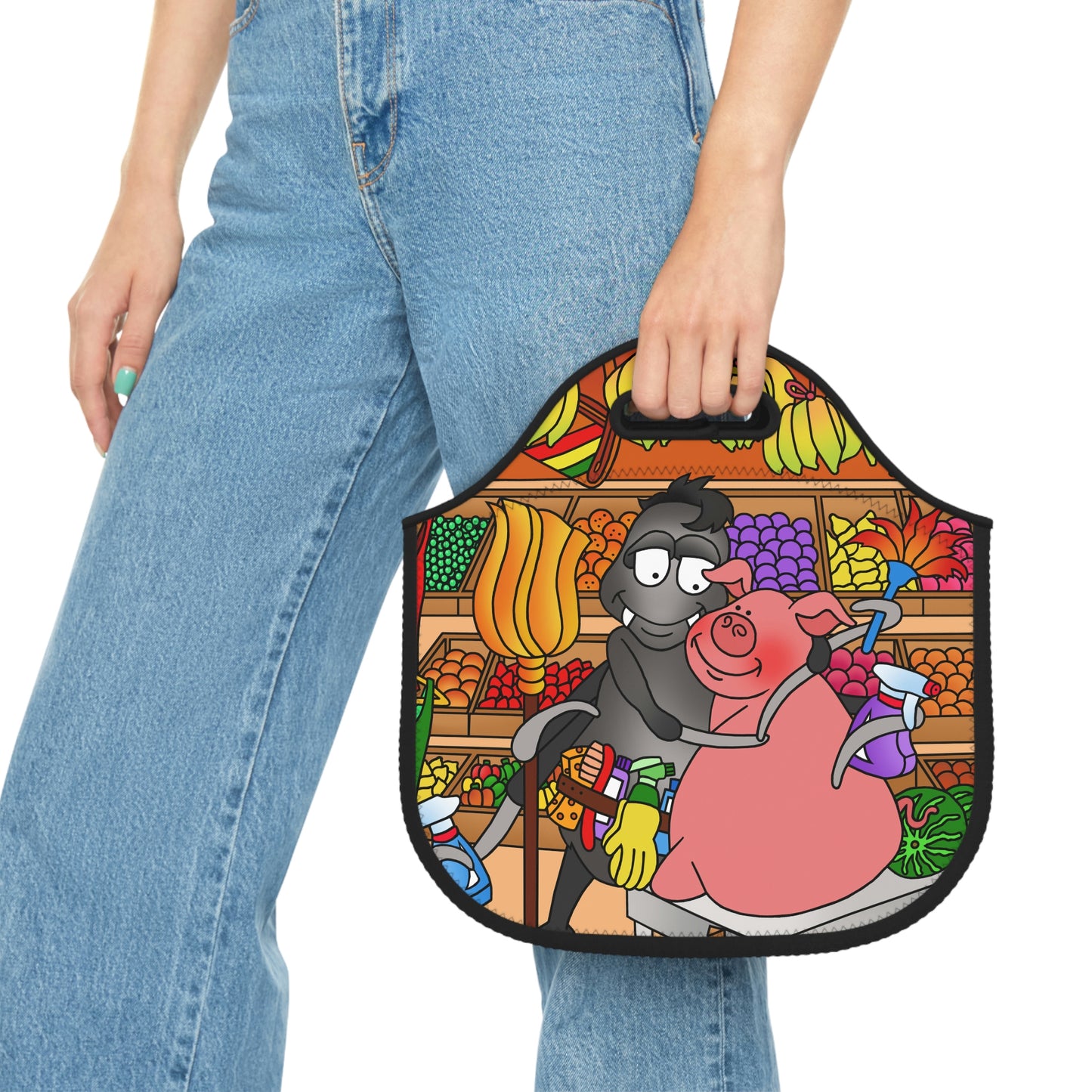 Anansi and the Market Pig Neoprene Lunch Bag