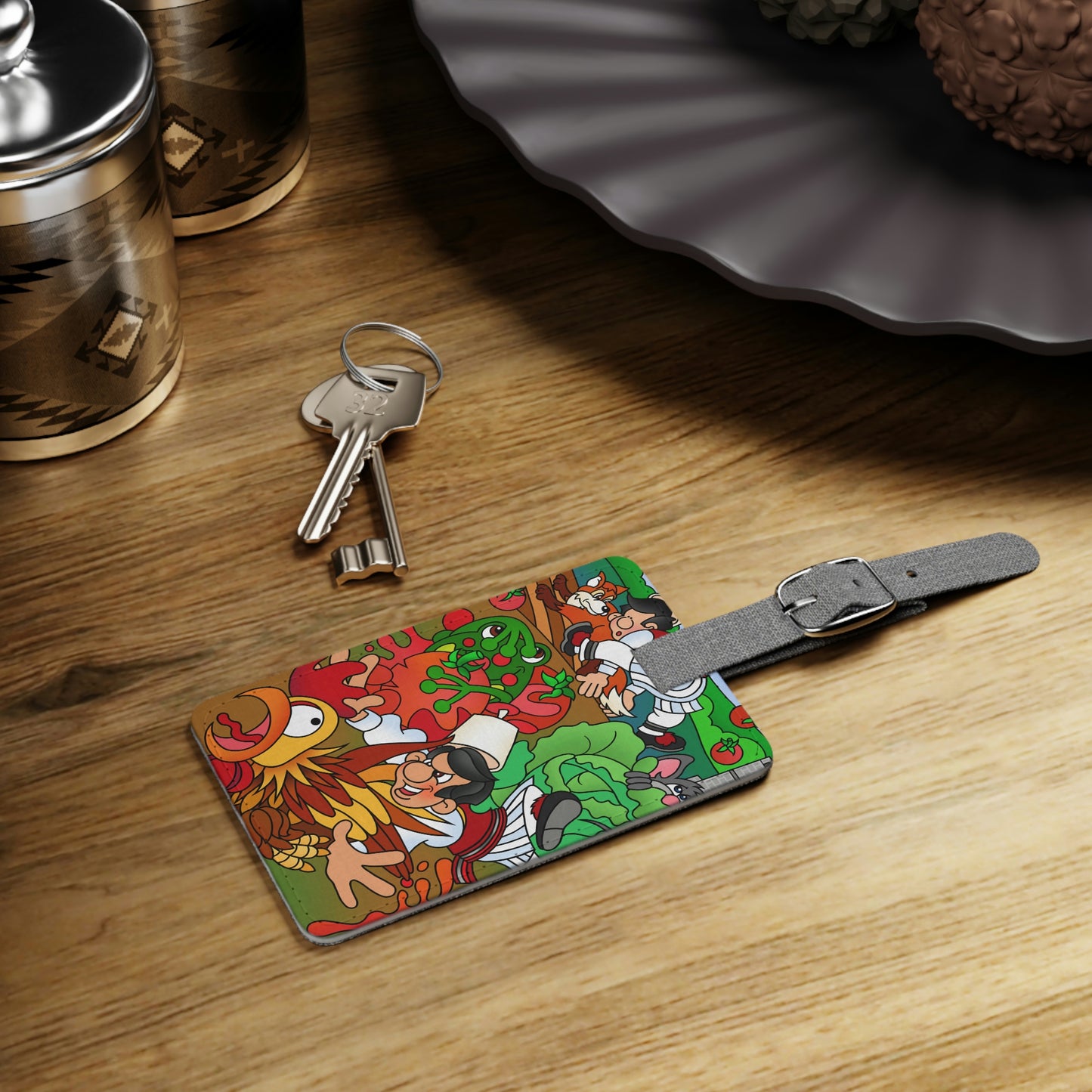The Half Rooster! Saffiano Polyester Luggage Tag, Rectangle