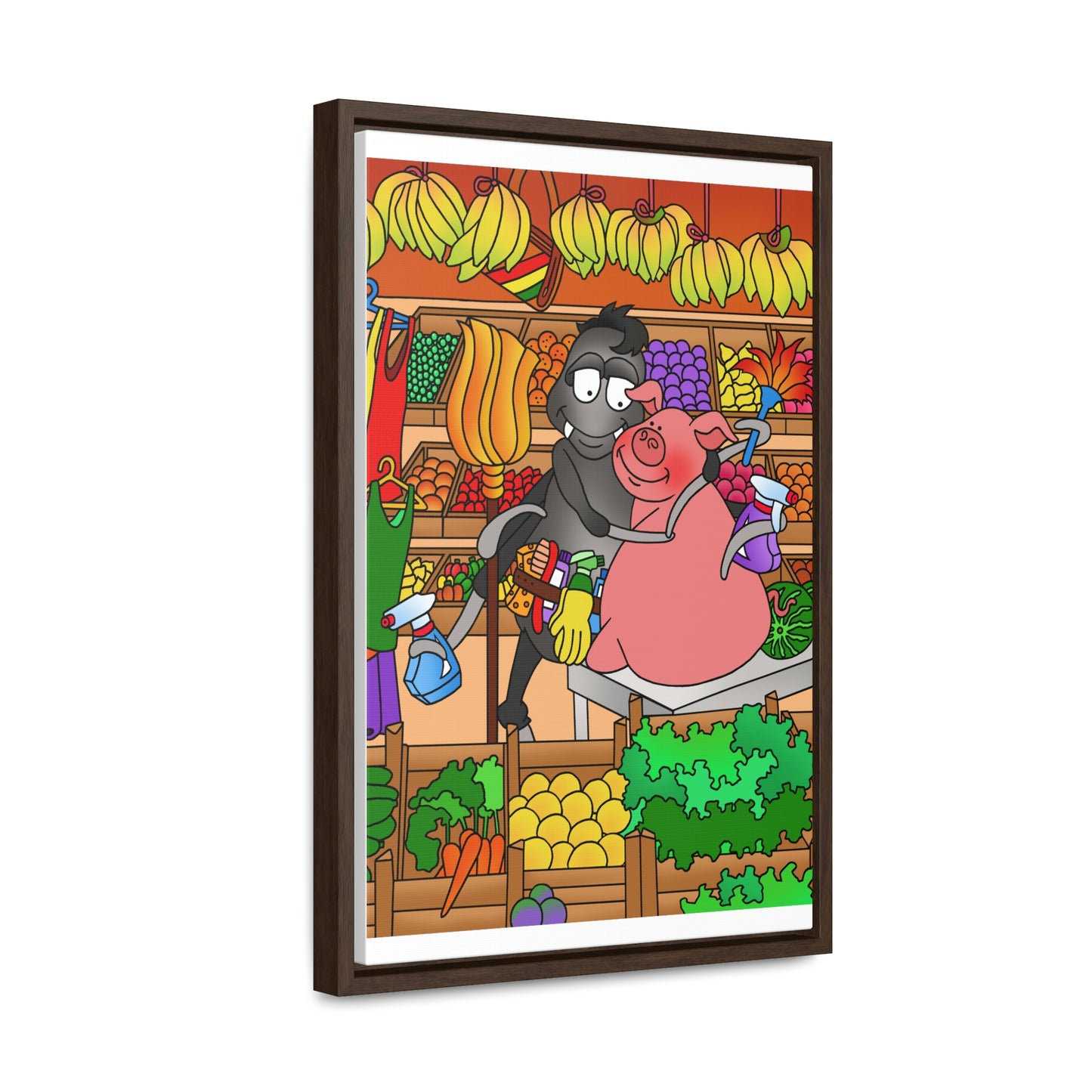 Anansi and the Market Pig Gallery Canvas Wraps, Vertical Frame