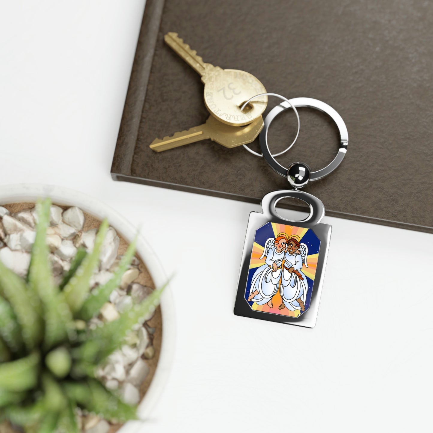 Hark and Harold Angel Sing Rectangle Photo Keyring